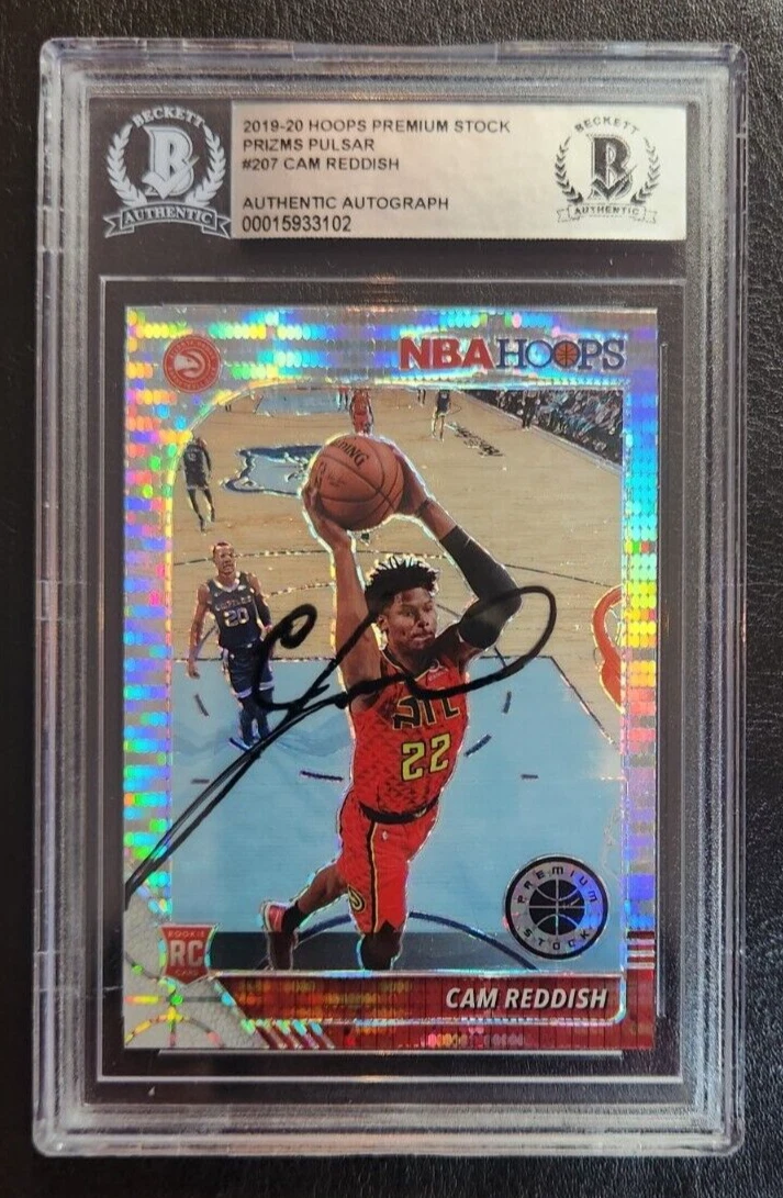 Cam Reddish Signed 2019-20 Hoops Premium Pulsar Card BAS COA Beckett Slab Rookie