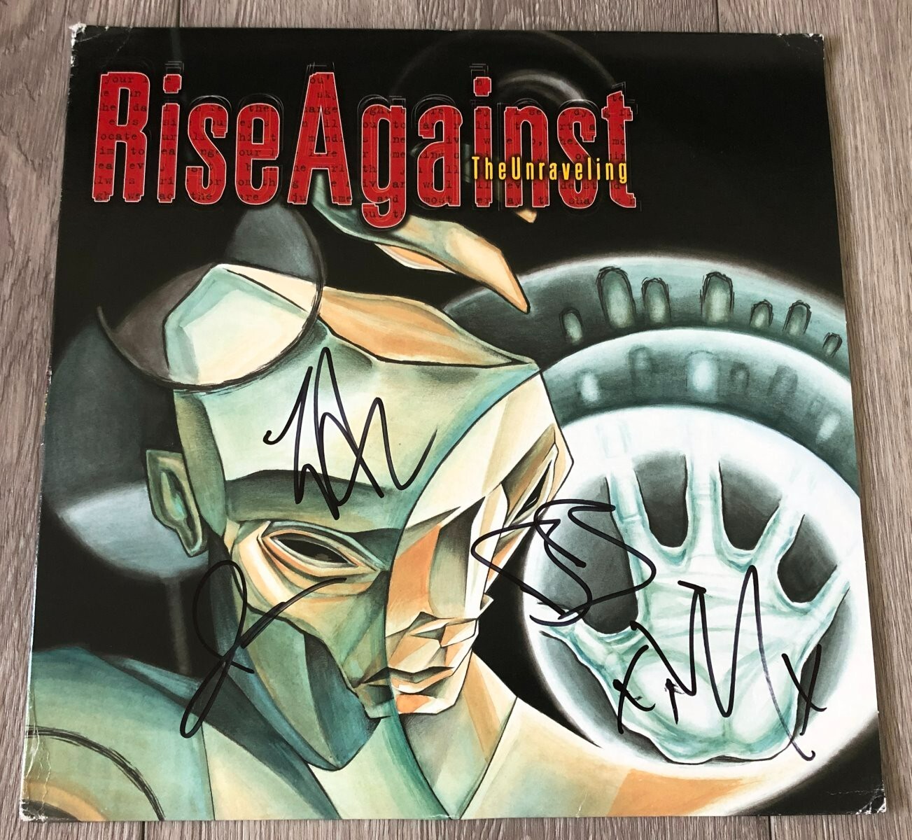 RISE AGAINST SIGNED THE UNRAVELING VINYL ALBUM TIM MCILRATH +3 w/EXACT PROOF