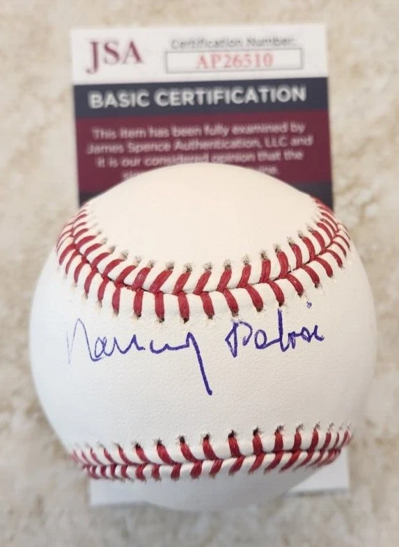 Nancy Pelosi Signed OMLB Baseball w/ JSA COA #AP26510 Fmr Speaker of the House