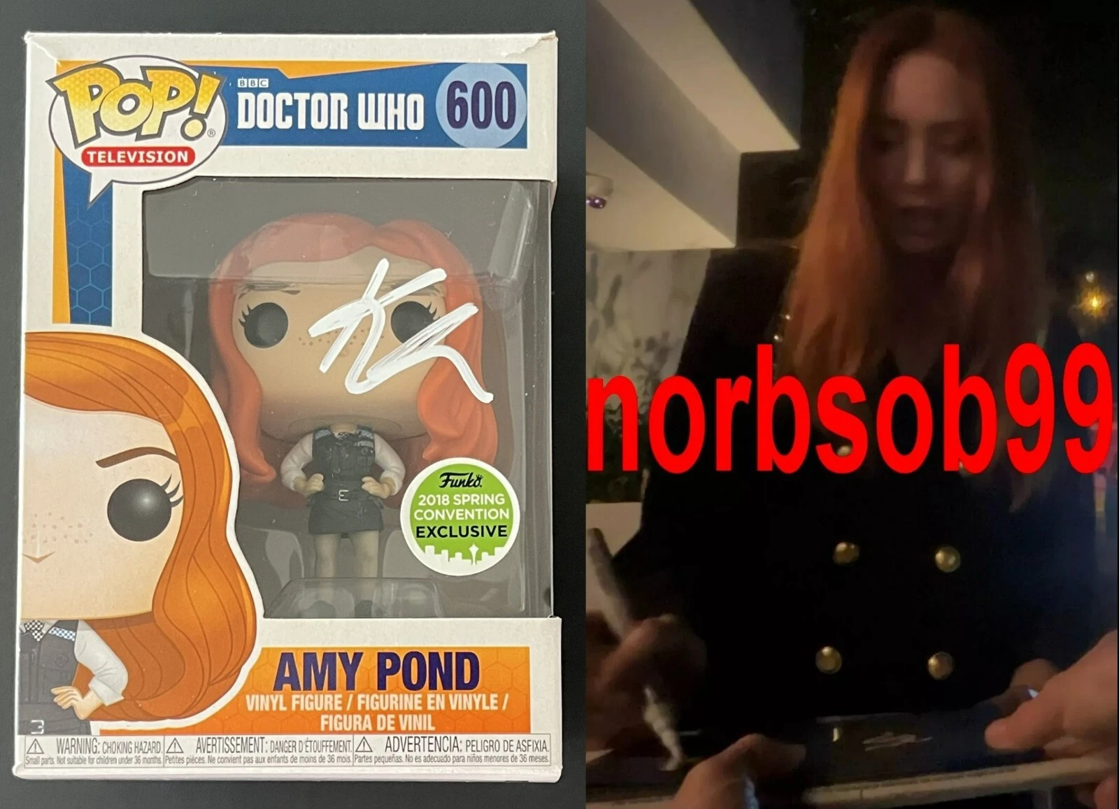 KAREN GILLAN SIGNED DOCTOR WHO AMY POND FUNKO 600 wEXACT VIDEO PROOF BECKETT COA
