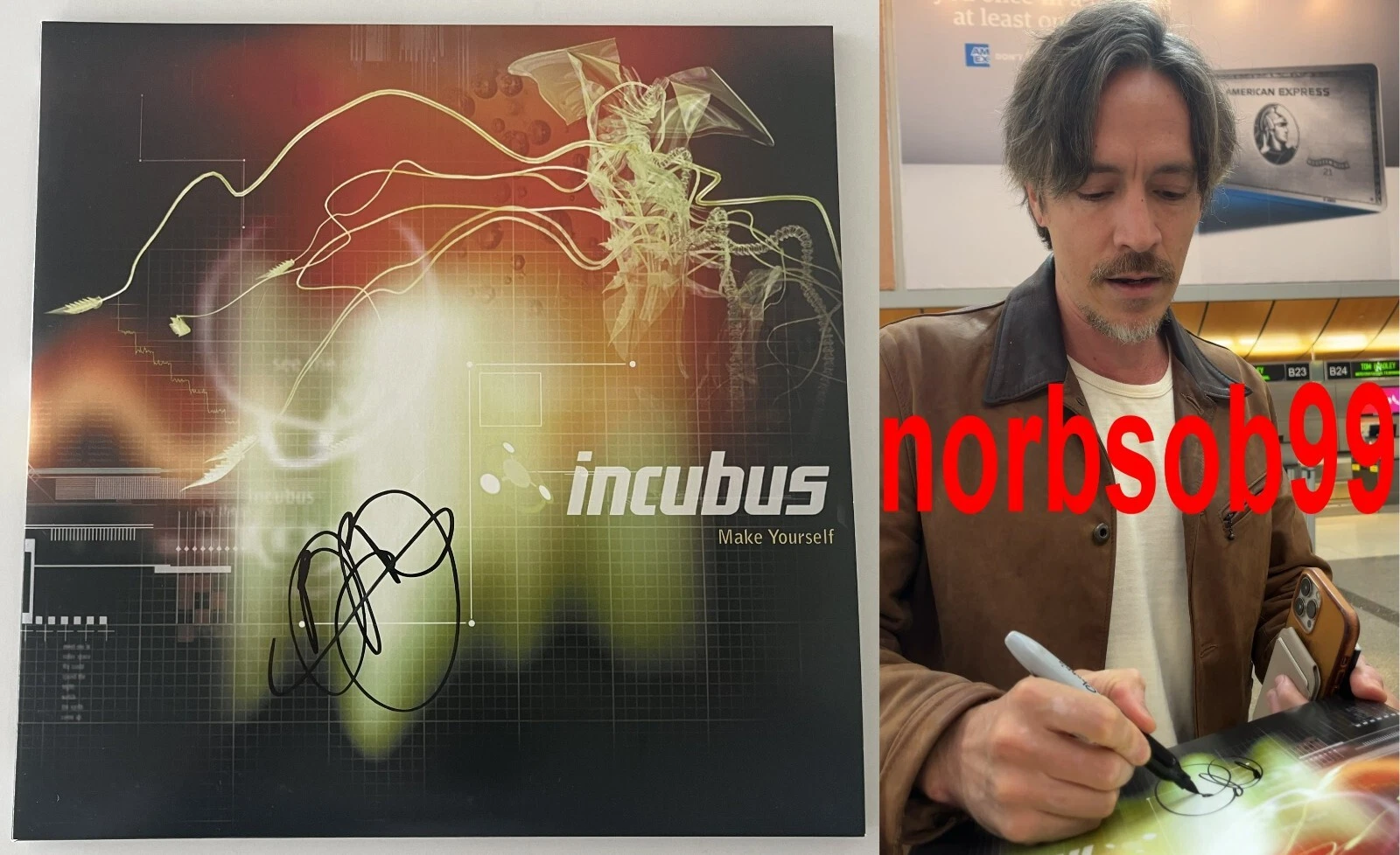 BRANDON BOYD SIGNED INCUBUS MAKE YOURSELF VINYL w/EXACT VIDEO PROOF BECKETT COA