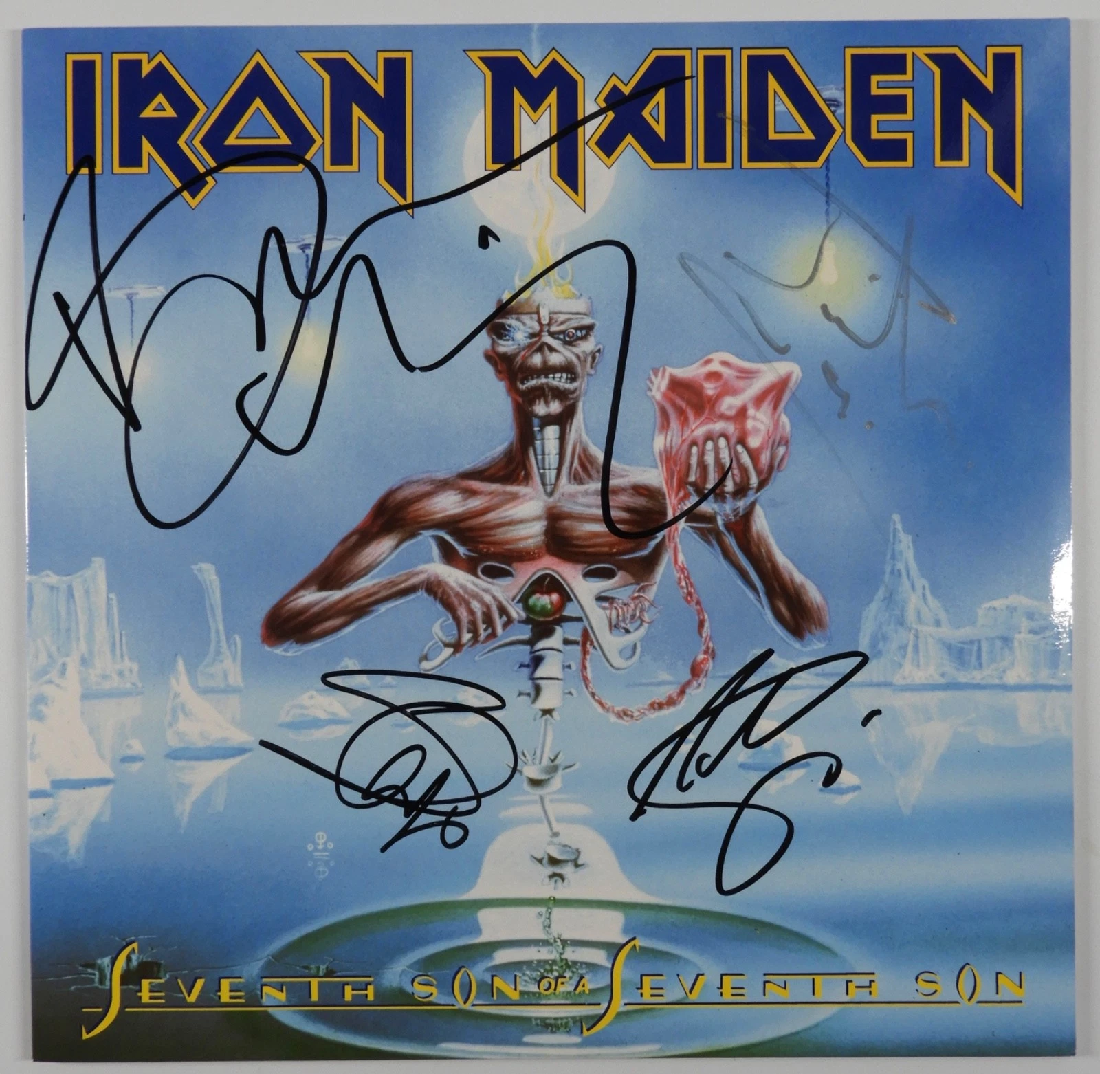 Iron Maiden JSA Autograph Signed Album Vinyl Record Seventh Son Of