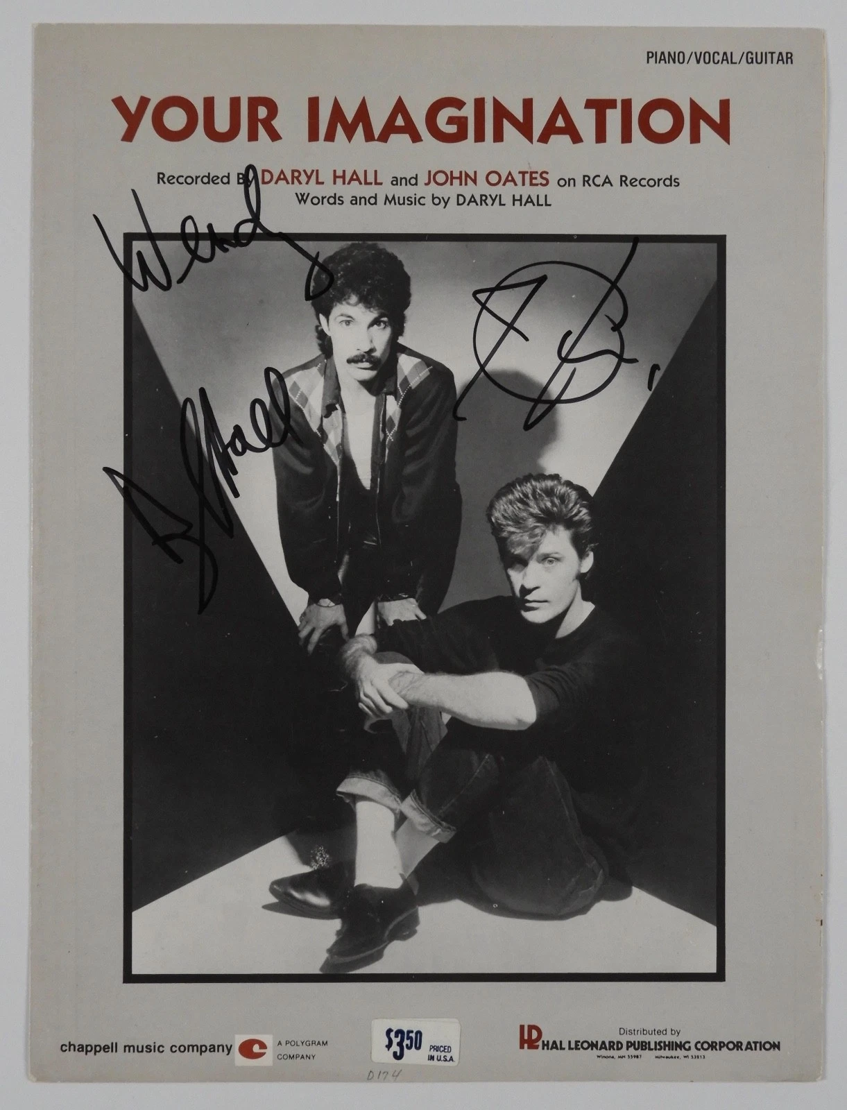 Daryl Hall and John Oates JSA Autograph Signed Sheet Music Your Imagination