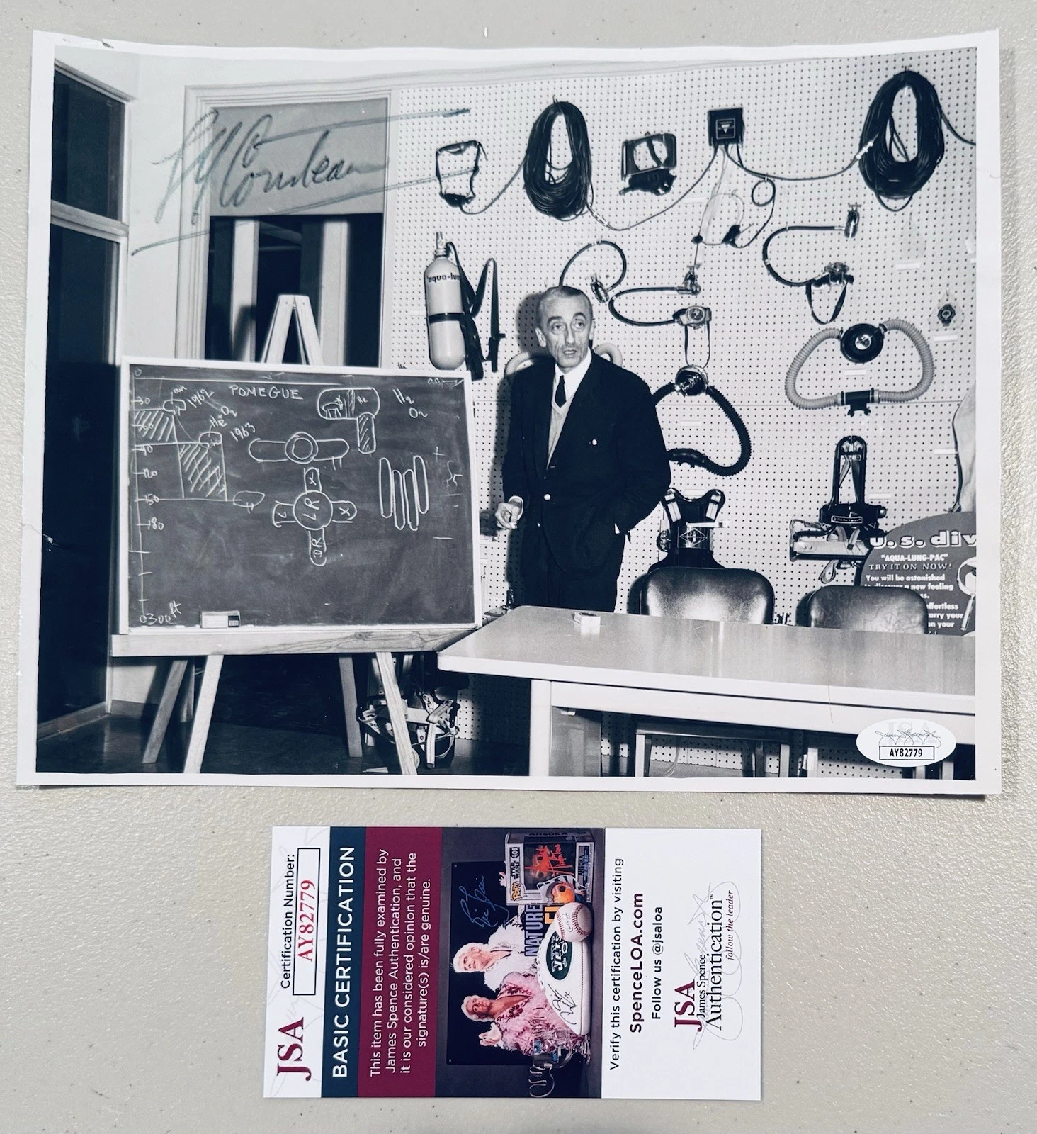 Jacques Cousteau Signed Autographed Vintage 8x10 Photo JSA Oceanographer