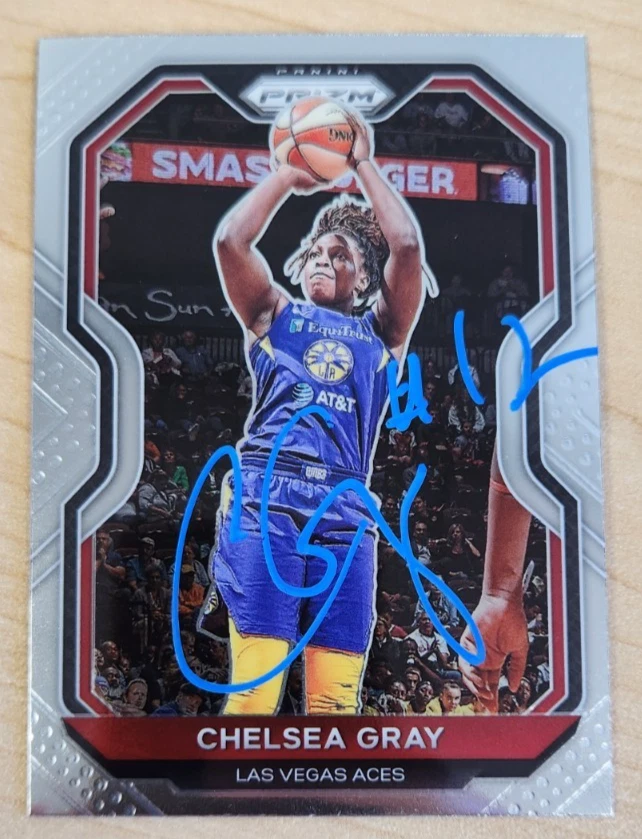 Chelsea Gray Signed 2021 Panini Prizm WNBA Card #69 Las Vegas Aces 1