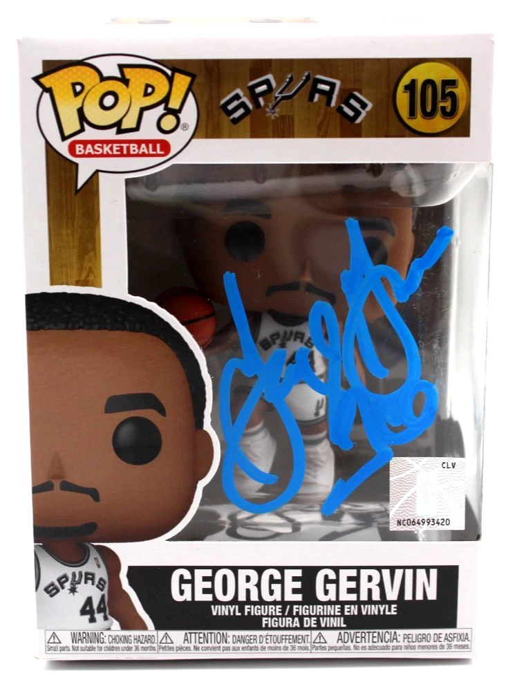 George Gervin Signed San Antonio Spurs 105 Funko Pop w/Beckett COA BT56260