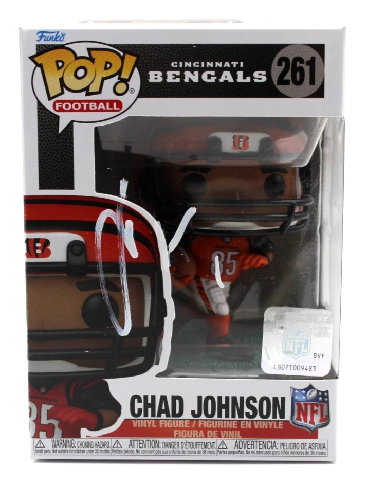 Chad Johnson Signed NFL Cincinnati Bengals Funko Pop 261 w/Beckett COA BU41126