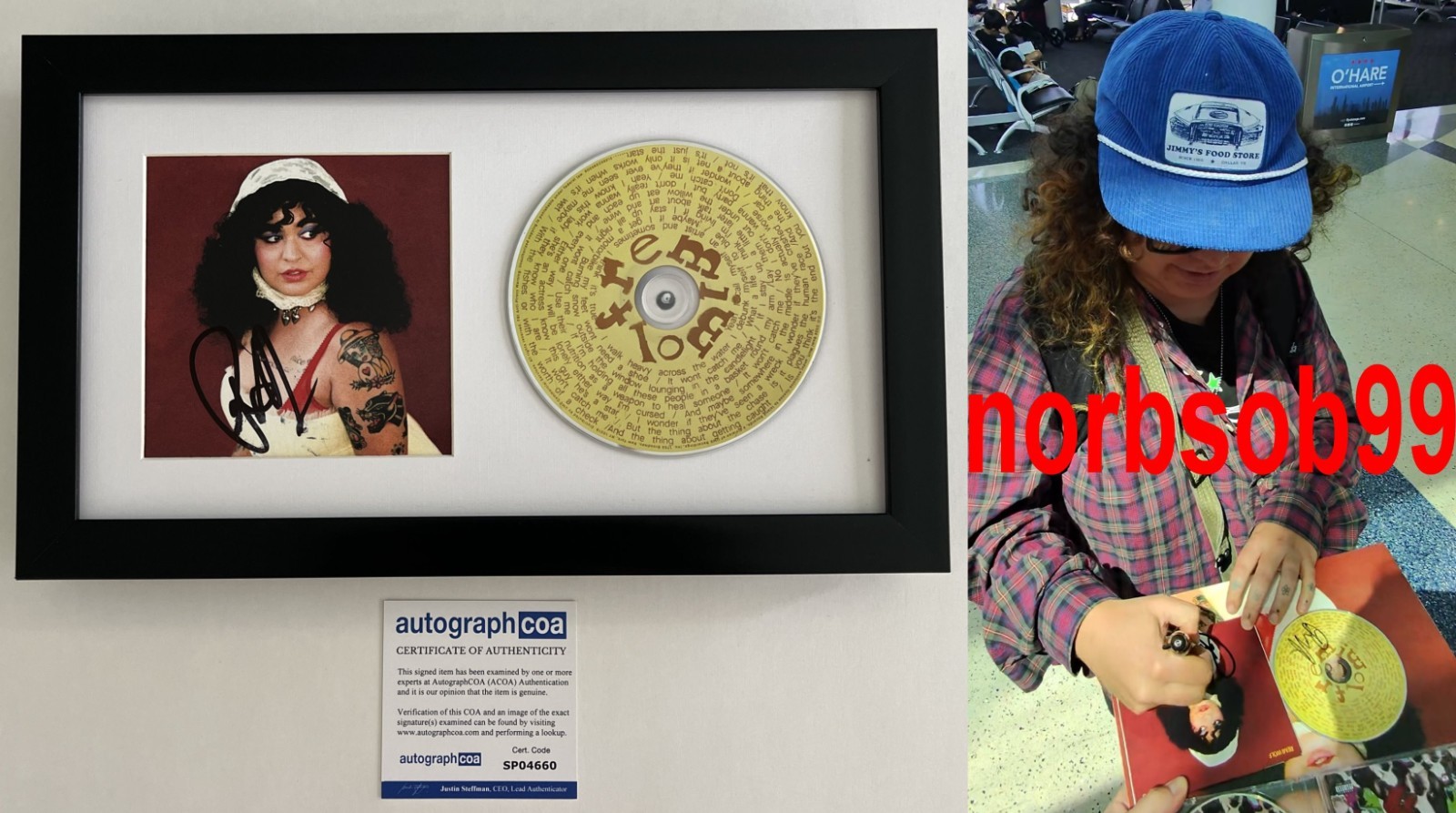 REMI WOLF SIGNED BIG IDEAS FRAMED MATTED CD w/EXACT VIDEO PROOF & AUTOGRAPH COA