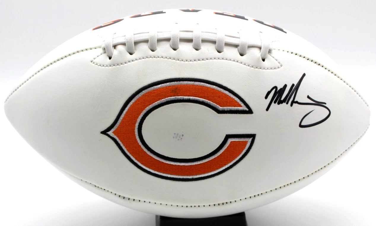 Mike Singletary Signed Chicago Bears Logo Football w/Beckett BAS BT56236