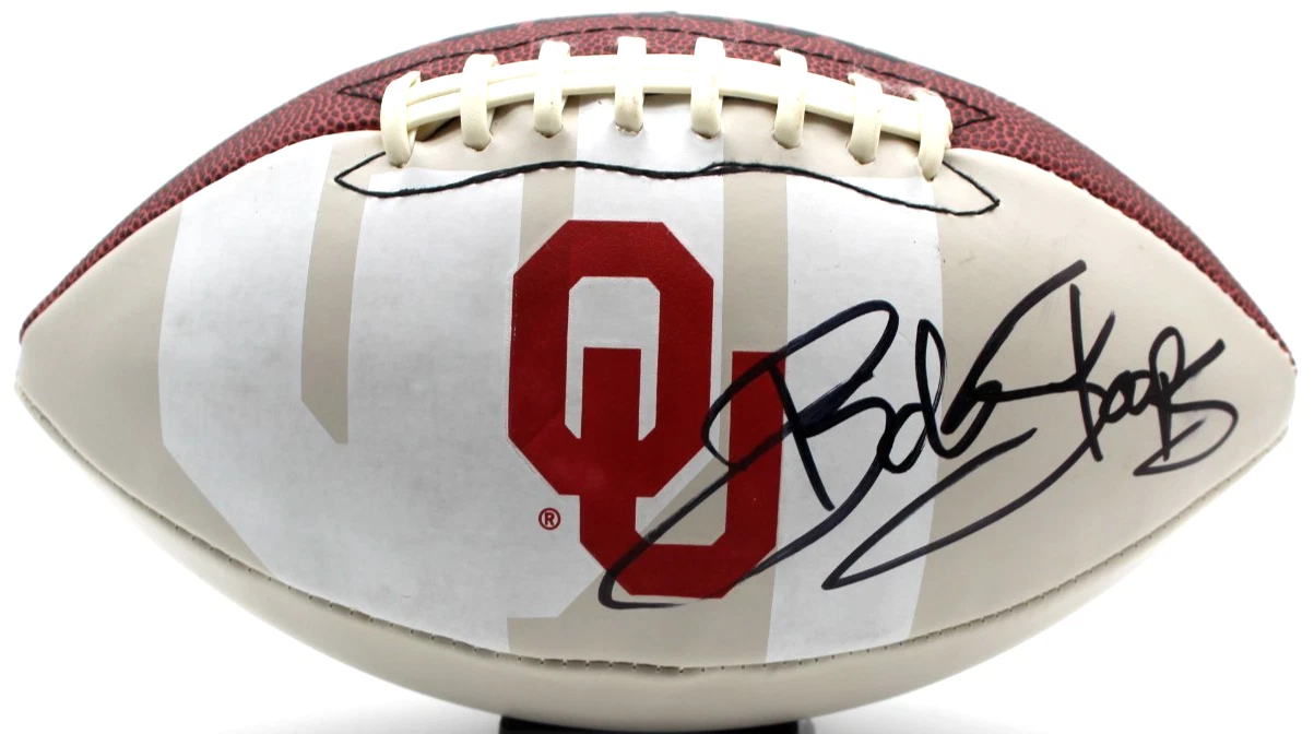 Bob Stoops Signed Oklahoma Sooners Logo Football w/Beckett BAS BT56229
