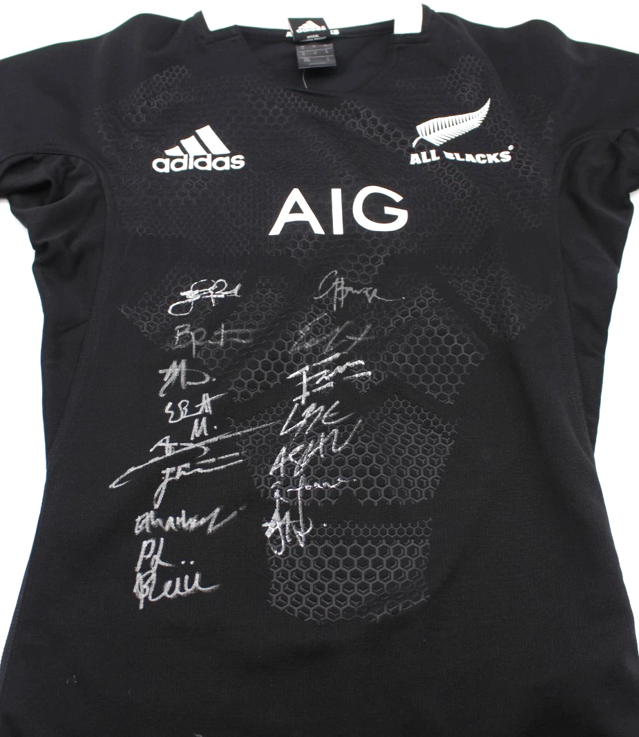 2025-26 New Zealand All Blacks Signed Adidas Rugby Jersey Brand New Medium W/COA