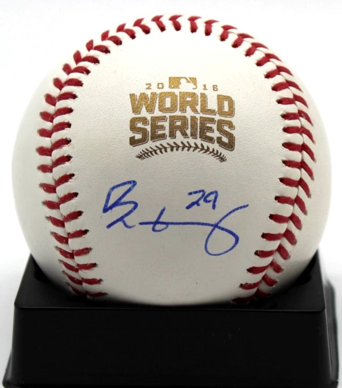 Rob Zastryzny Signed 2016 World Series Baseball Cubs w/Beckett COA BT56213