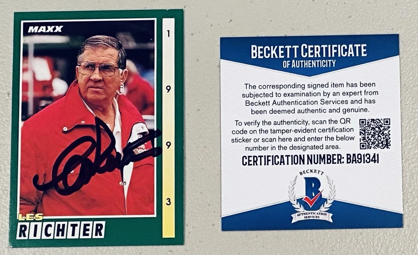 Les Richter Signed Autographed 1993 Maxx Card #229 BAS Beckett Certified NASCAR