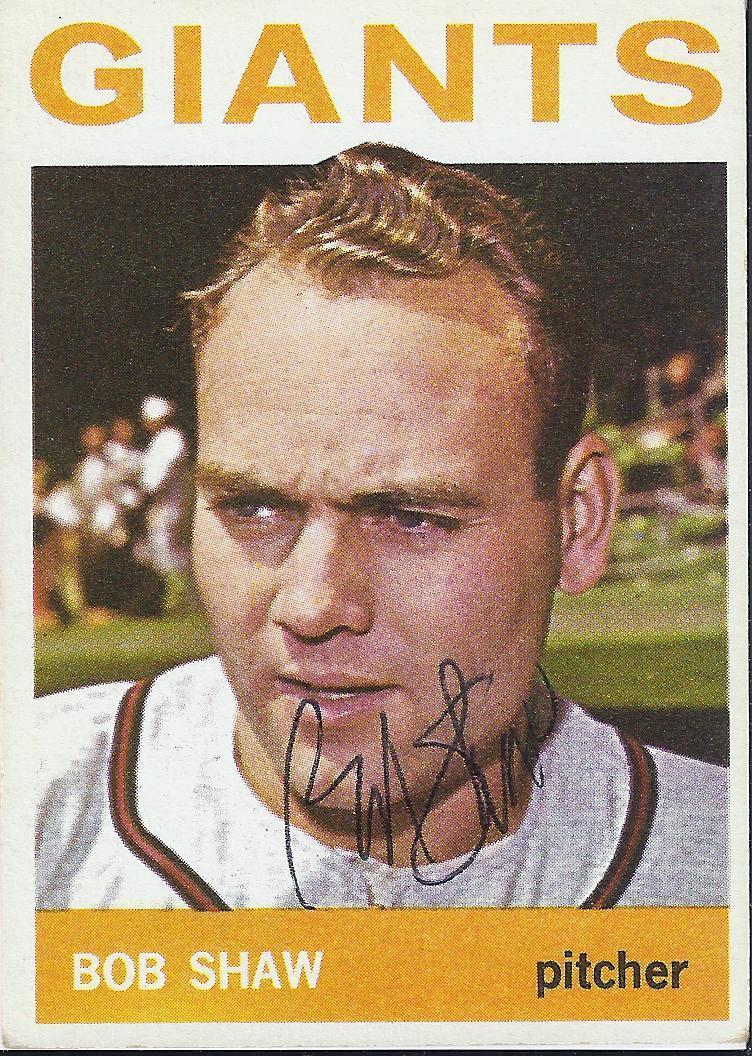 BOB SHAW SAN FRANCISCO GIANT SIGNED AUTOGRAPH CARD W/COA