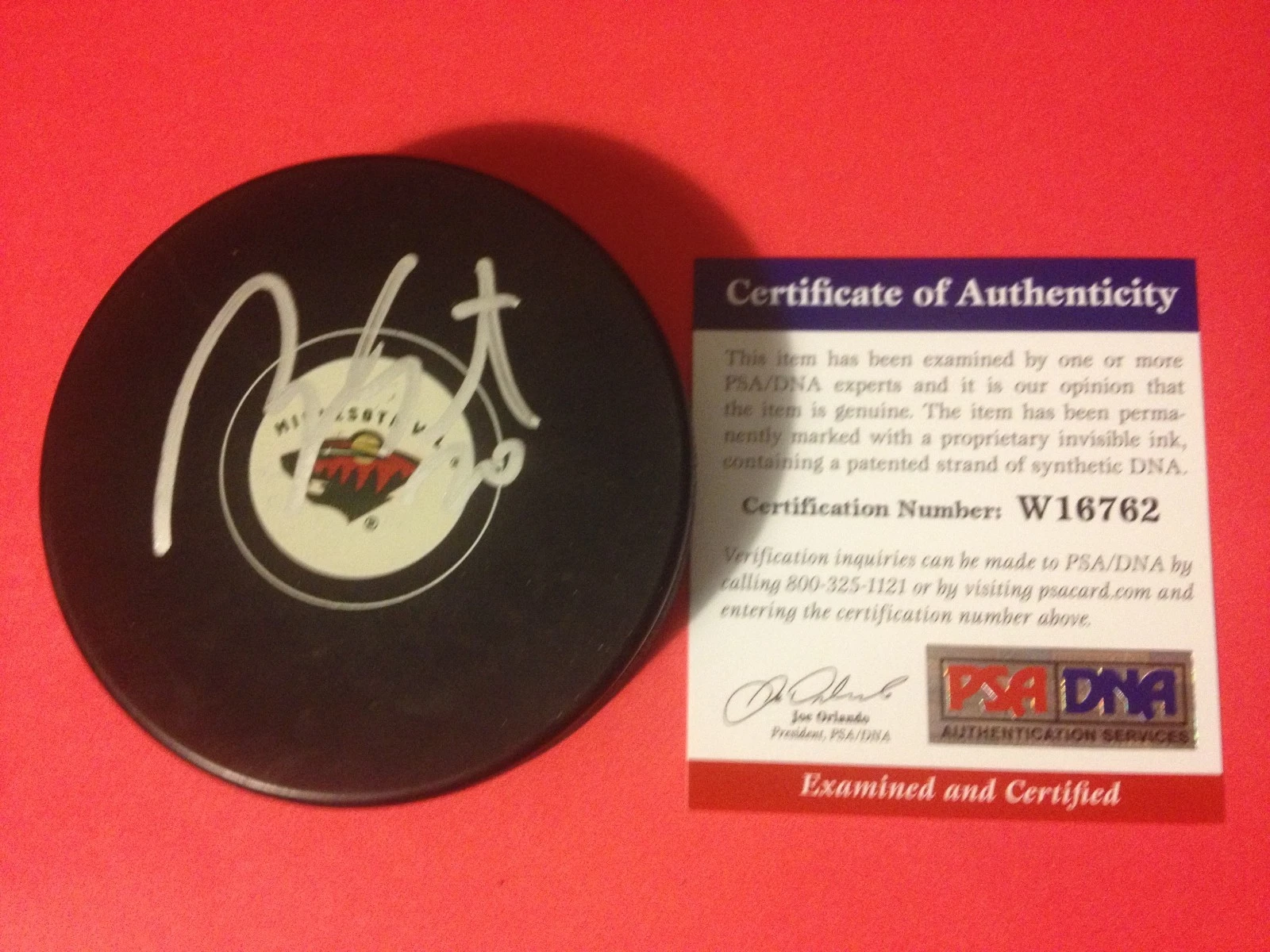 Ryan Suter Minnesota Wild Signed Auto Puck Holder PSA/DNA COA