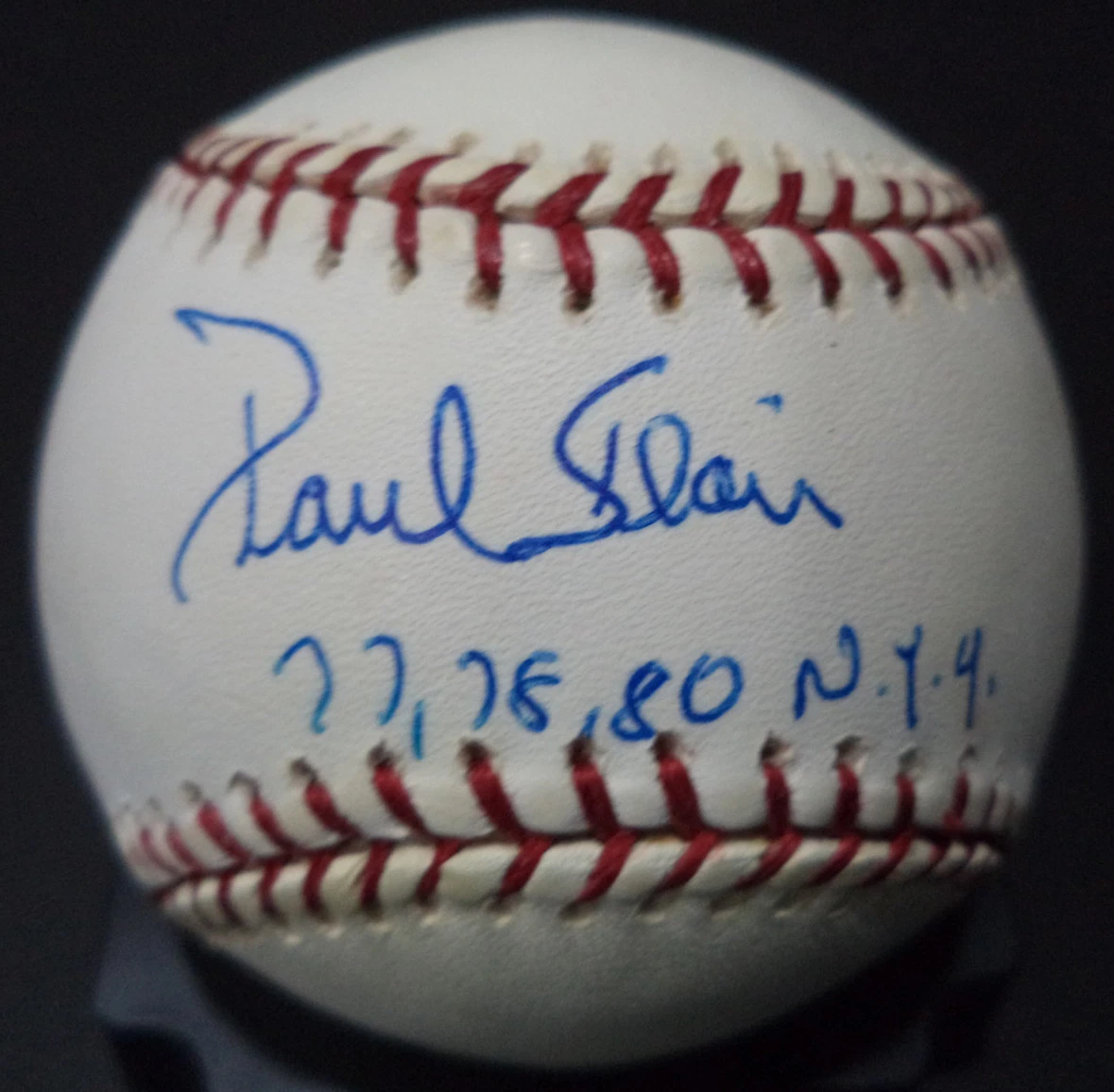 PAUL BLAIR DECEASED 77,78,80 NEW YORK YANKEES SIGNED AUTO ROMLB BASEBALL W/COA