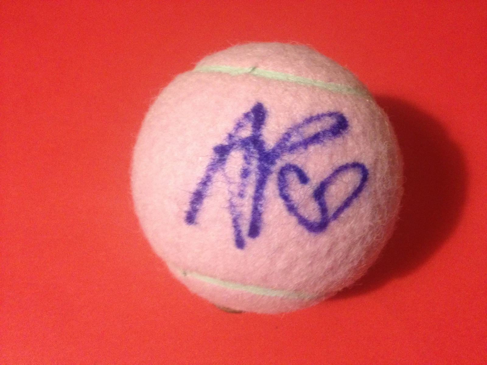 Andrea Petkovic Pink Wilson Hope Cancer Research Tennis Ball Signed Auto