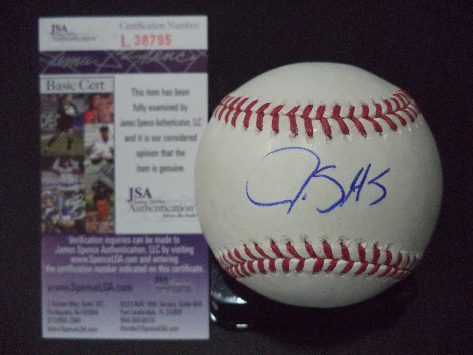 JAMES SHIELDS KANSAS CITY ROYALS SIGNED AUTOGRAPH ROMLB BASEBALL JSA COA #L38795