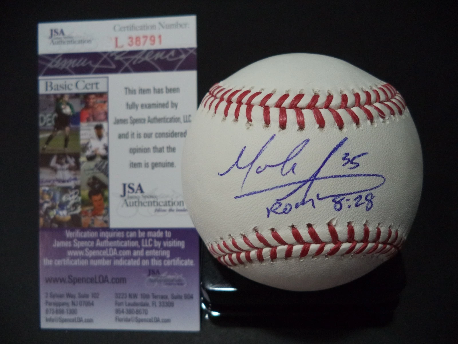 MARK APPEL HOUSTON ASTROS SIGNED AUTOGRAPHED ROMLB BASEBALL JSA COA #L38791