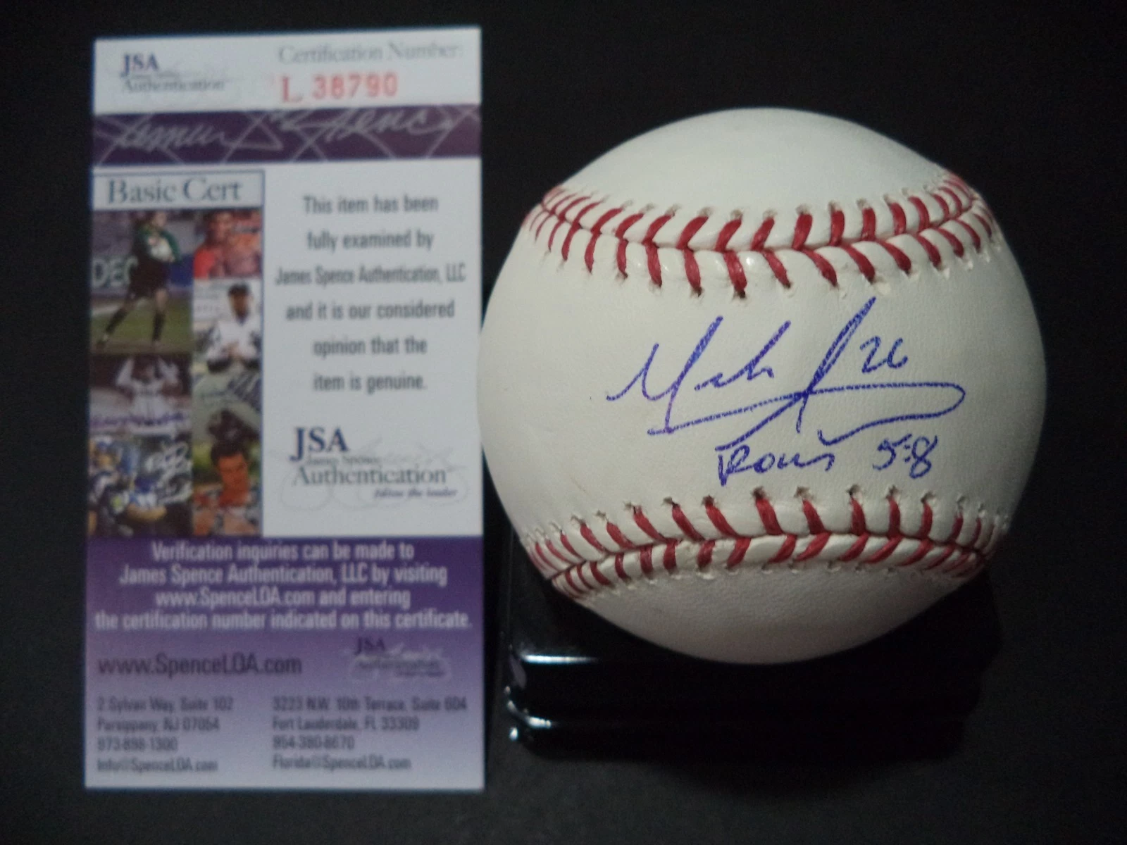 MARK APPEL HOUSTON ASTROS SIGNED AUTOGRAPHED ROMLB BASEBALL JSA COA #L38790