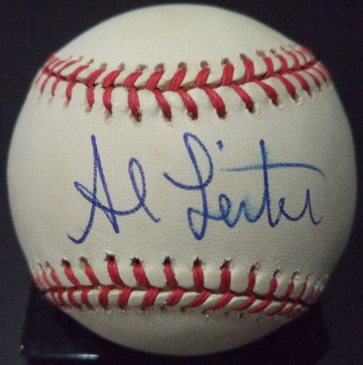 AL LEITER MARLINS/BLUE JAYS SIGNED AUTOGRAPHED N.L. BASEBALL W/COA