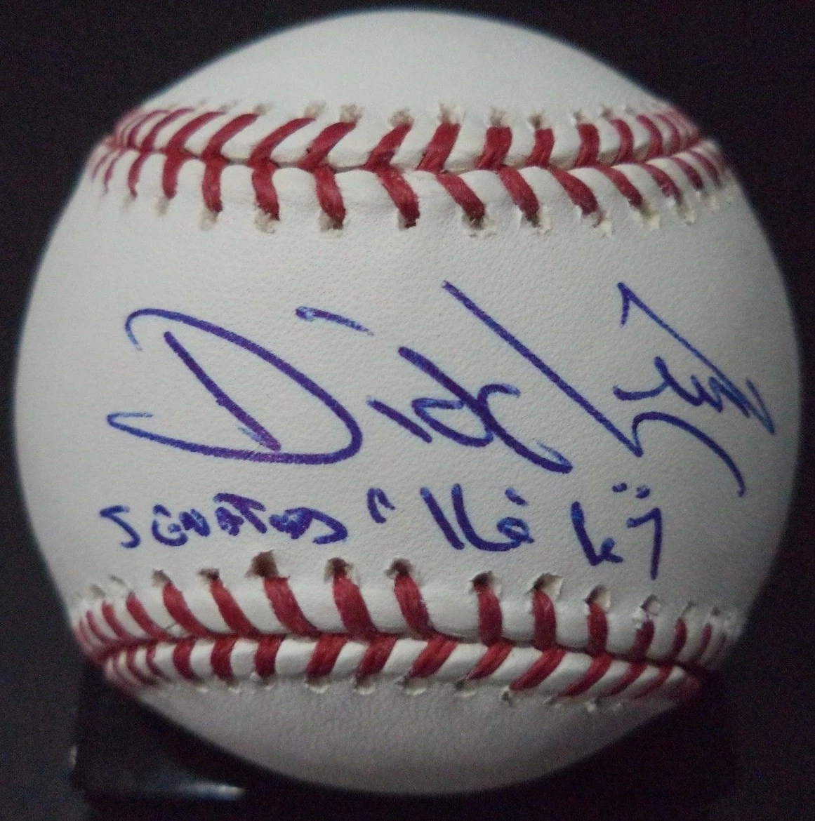 DICK LINES WASHINGTON SENATORS 66,67 SIGNED AUTOGRAPHED ROMLB BASEBALL W/COA