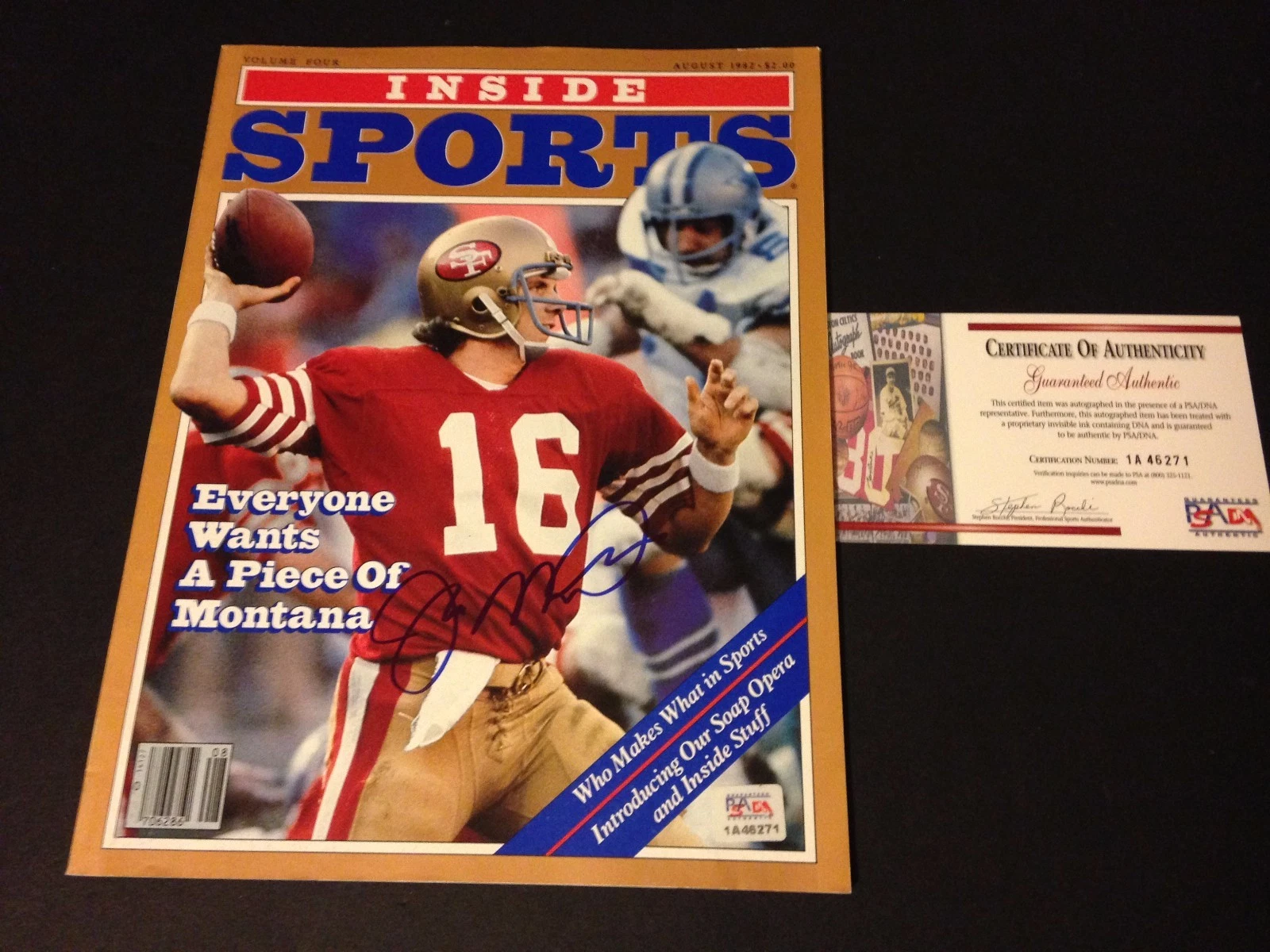 Joe Montana 49ers HOF 1982 Inside Sports Magazine Mag Signed Auto PSA/DNA COA