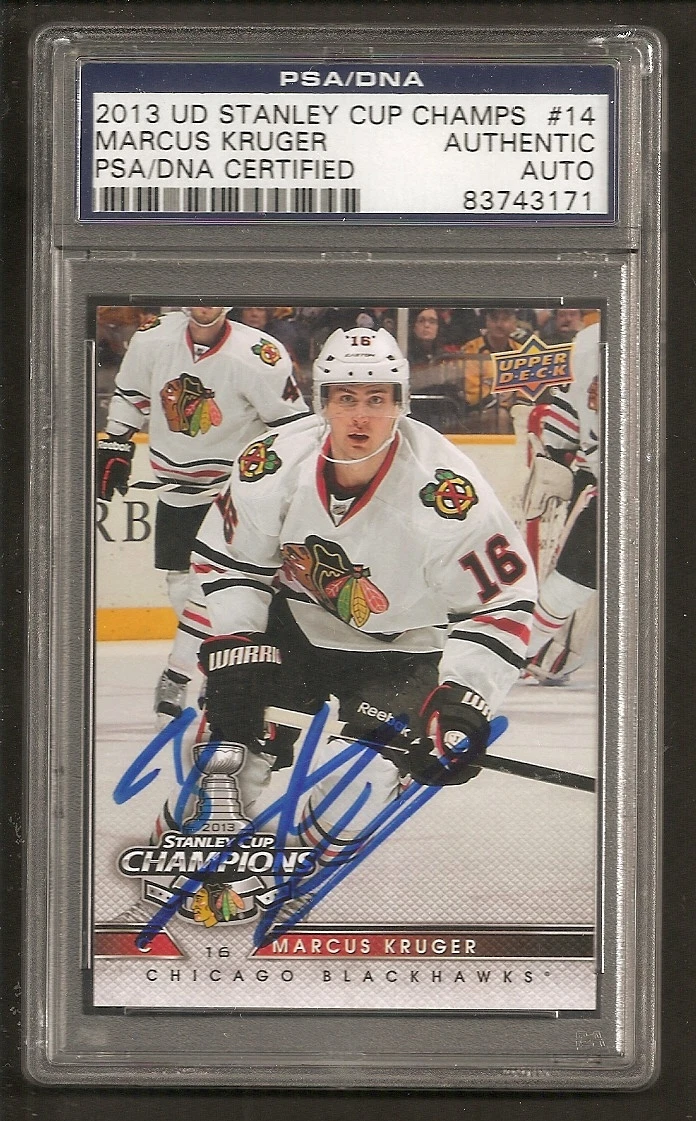 Marcus Kruger Blackhawks 2013 UD Signed Auto PSA/DNA ENCAPSULATED