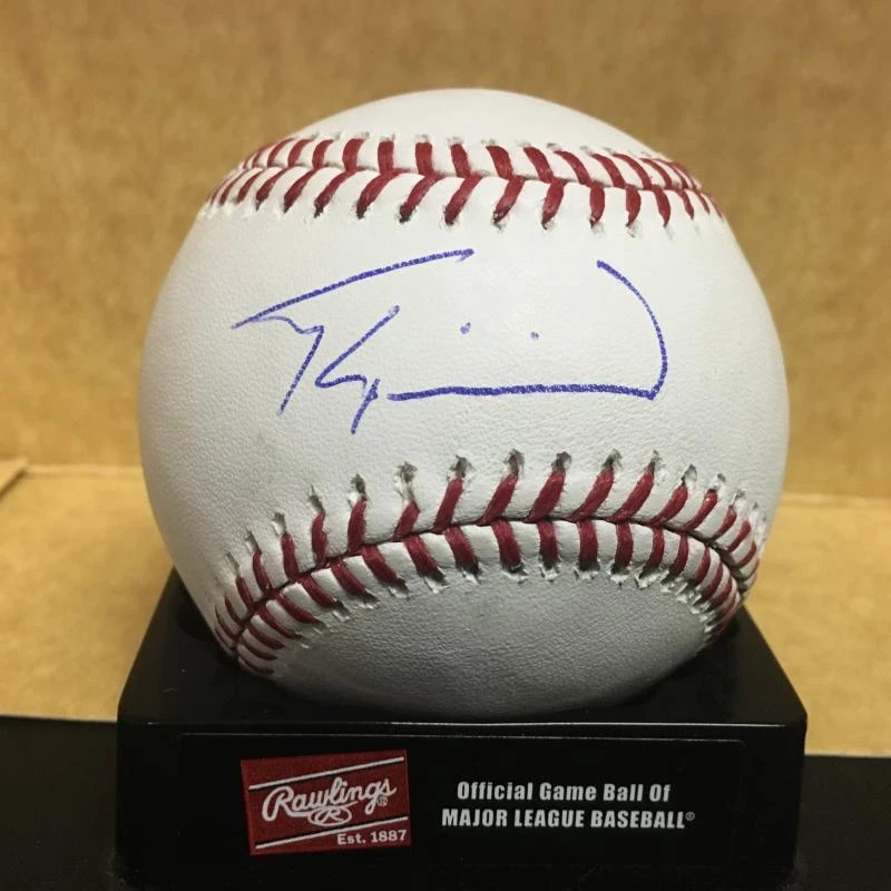 TAYLOR GUERRIERE TAMPA BAY RAYS M.L. SIGNED BASEBALL W/COA