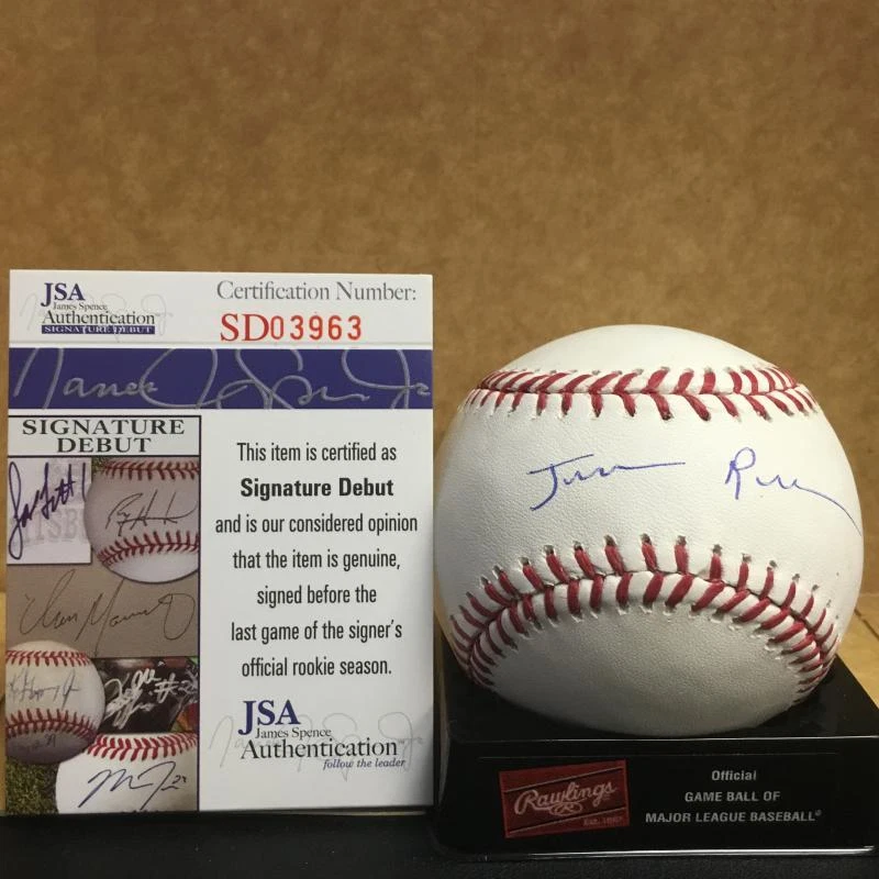 JOMAR REYES BALTIMORE ORIOLES SIGNATURE DEBUT M.L. SIGNED BASEBALL JSA SD03963