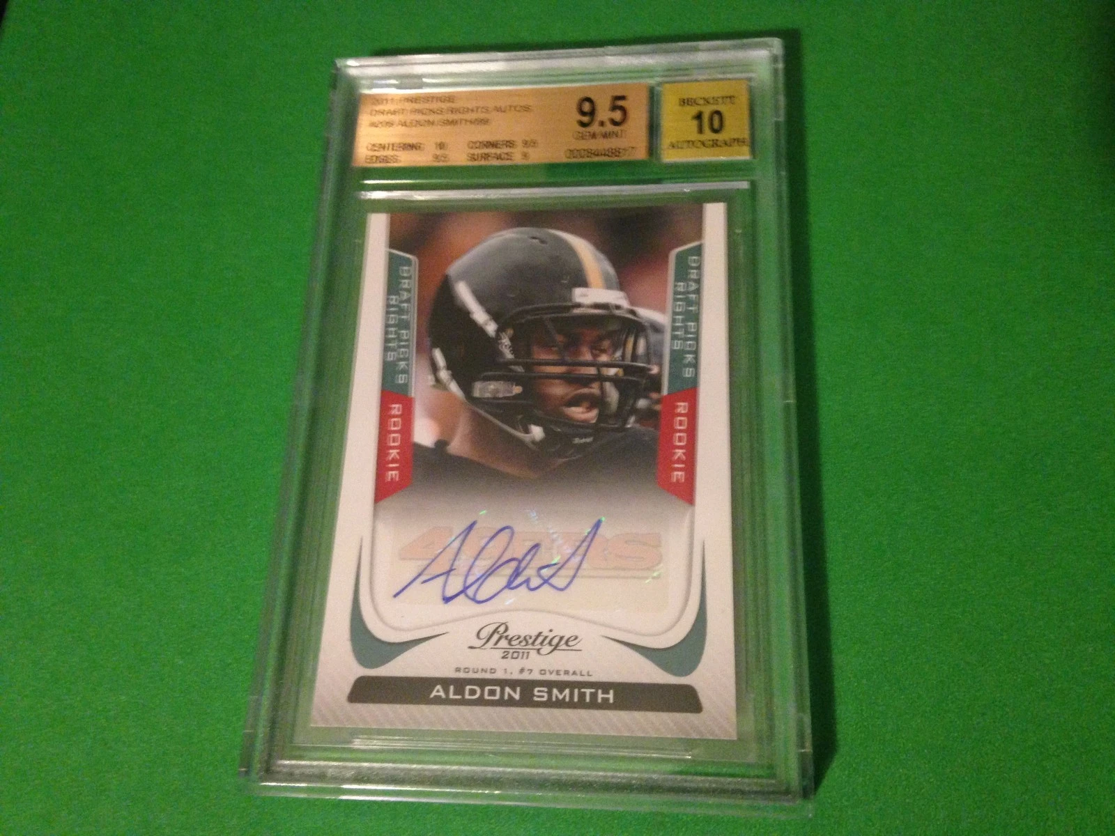 Aldon Smith Raiders 2011 Prestige Draft Picks /99 Rookie BGS 9.5