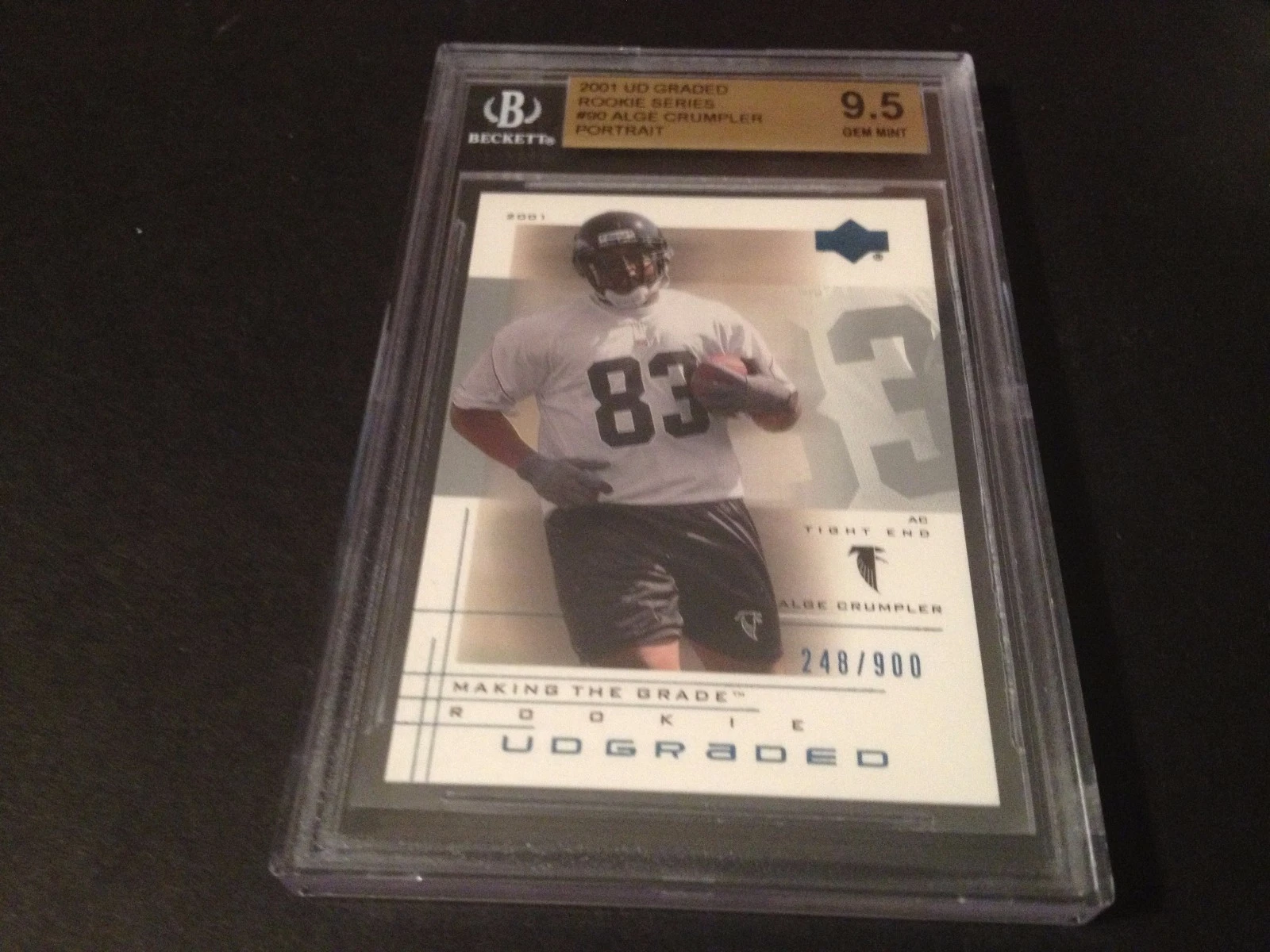 Alge Crumpler Falcons 2001 UD Graded Portrait /900 Rookie BGS 9.5
