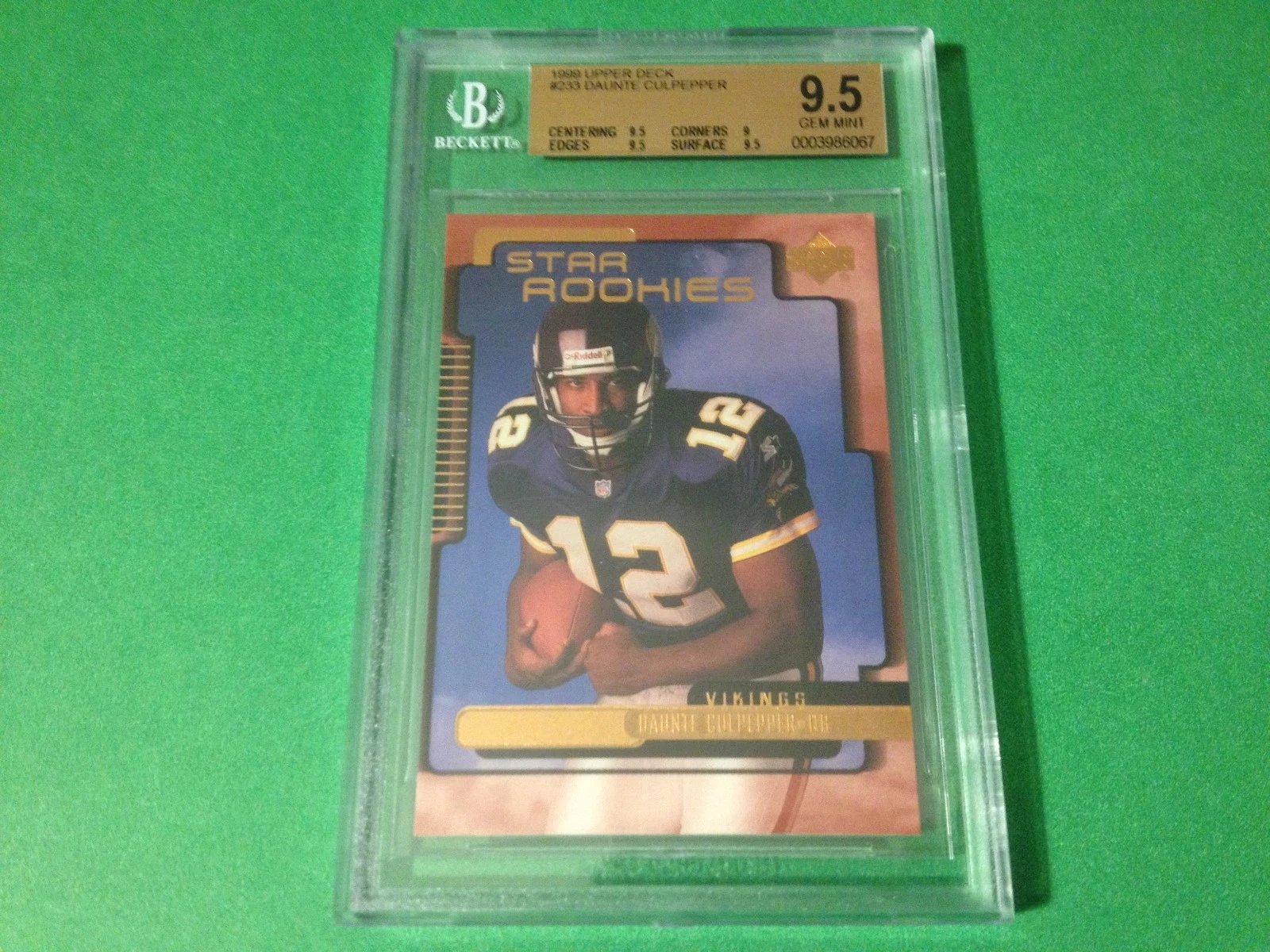 Daunte Culpepper 1999 Upper Deck Rookie BGS 9.5 Gem Mint