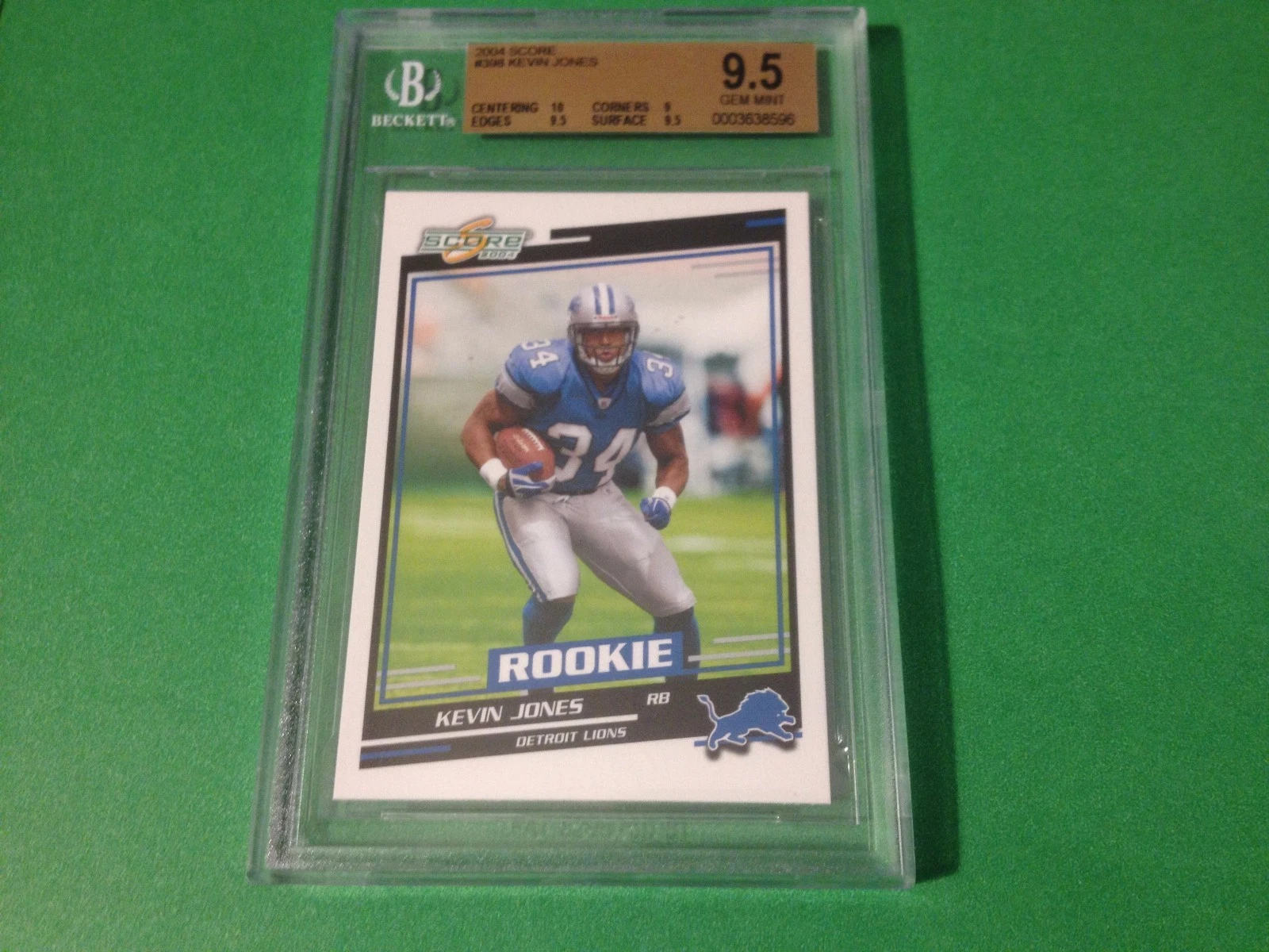 Kevin Jones 2004 Score Rookie BGS 9.5 Gem Mint