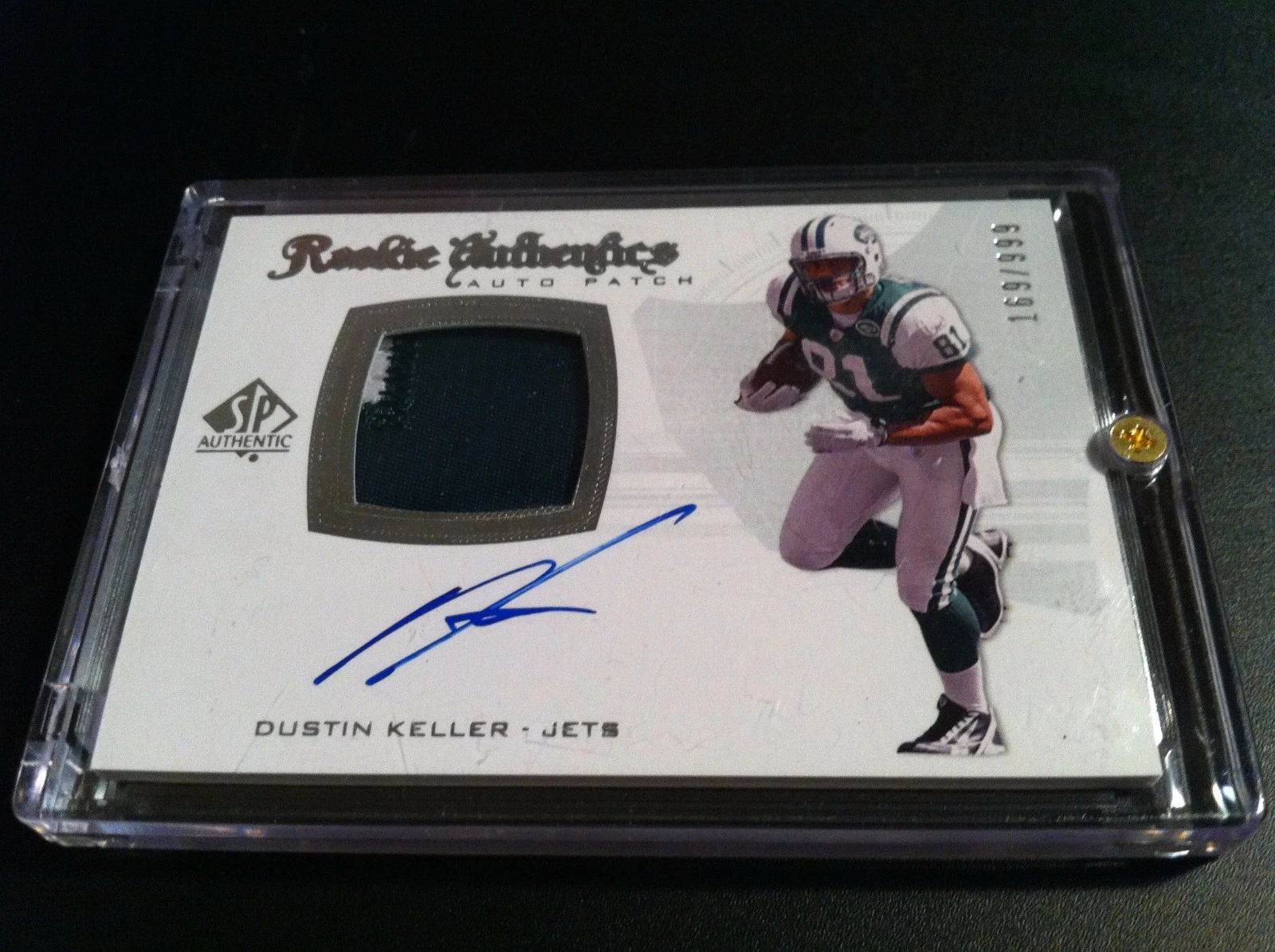 Dustin Keller 2008 SP Authentic Rookie 2-CLR Patch Jersey Auto /999