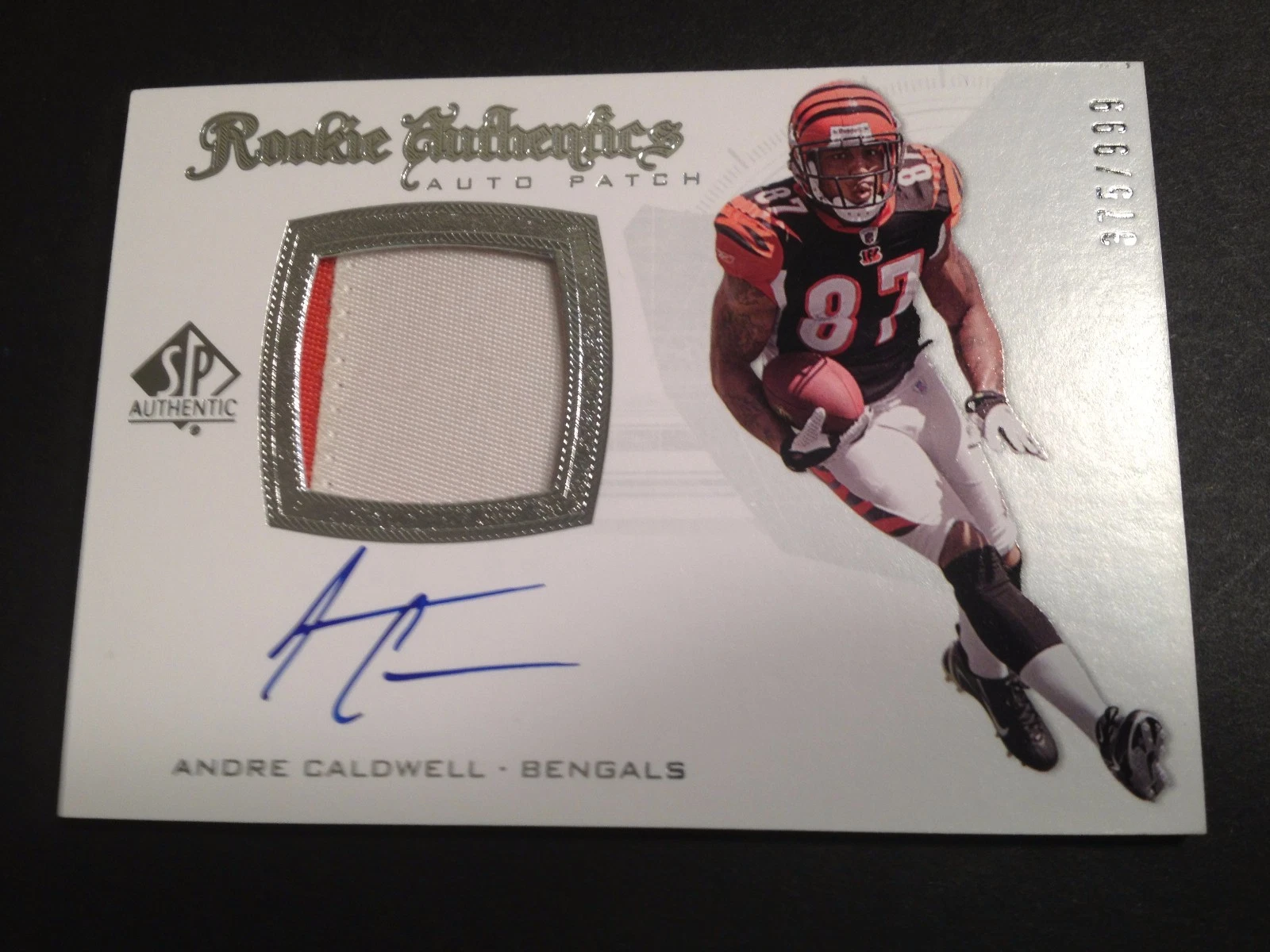 Andre Caldwell 2008 SP Authentic Rookie 2-CLR Patch Jersey Auto /999