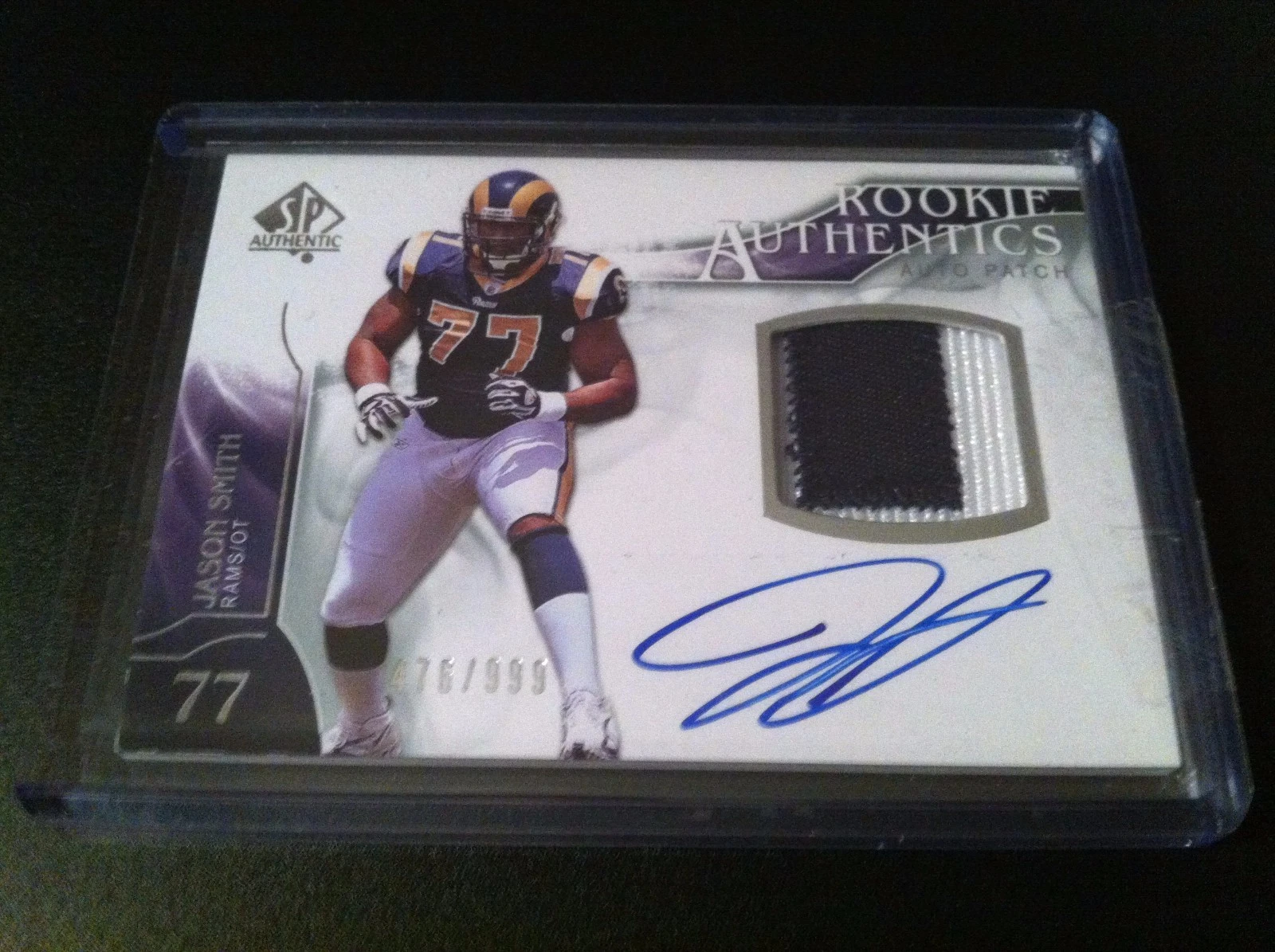 Jason Smith 2009 SP Authentic Rookie 2-CLR Patch Jersey Auto /999