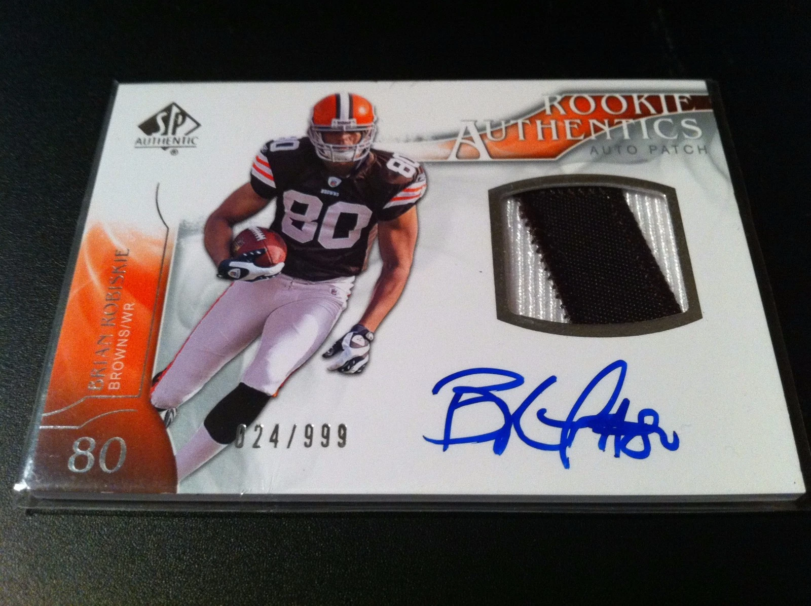 Brian Robiskie 2009 SP Authentic Rookie 2-CLR Patch Jersey Auto /999