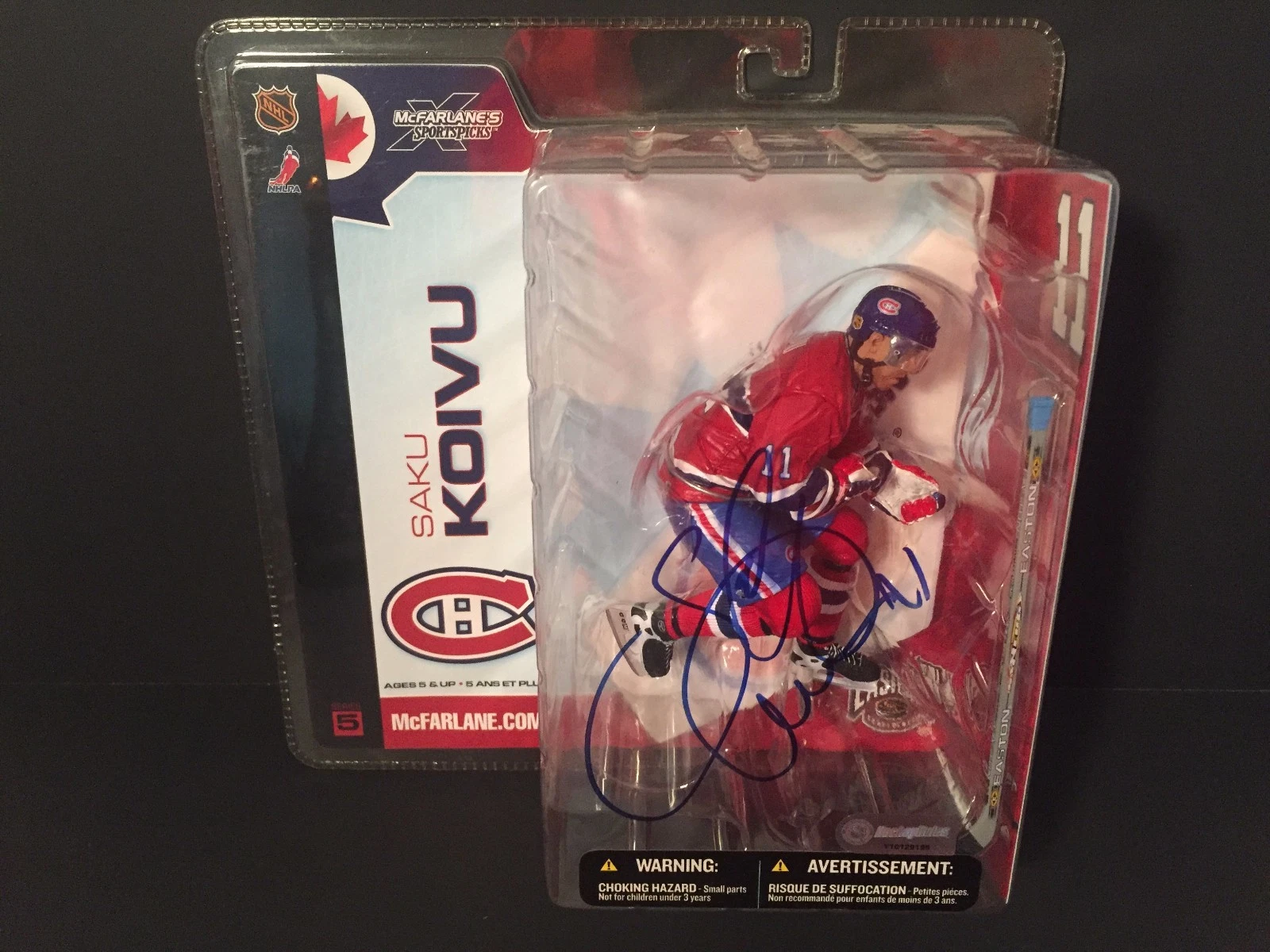 Saku Koivu Canadians Signed Auto McFarlane Action Figure Figurine