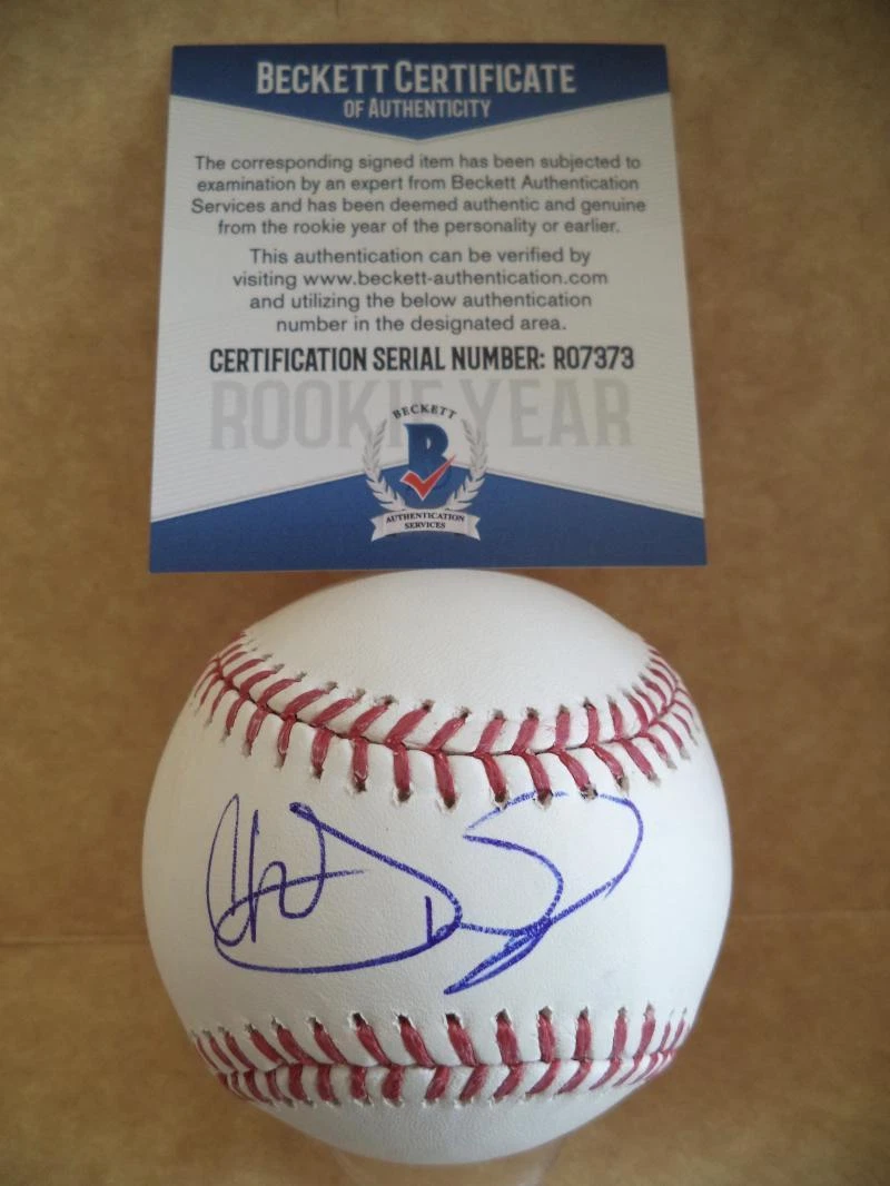 CHRISTIN STEWART DETROIT TIGERS ROOKIE YEAR SIGNED ML BASEBALL BECKETT R07373