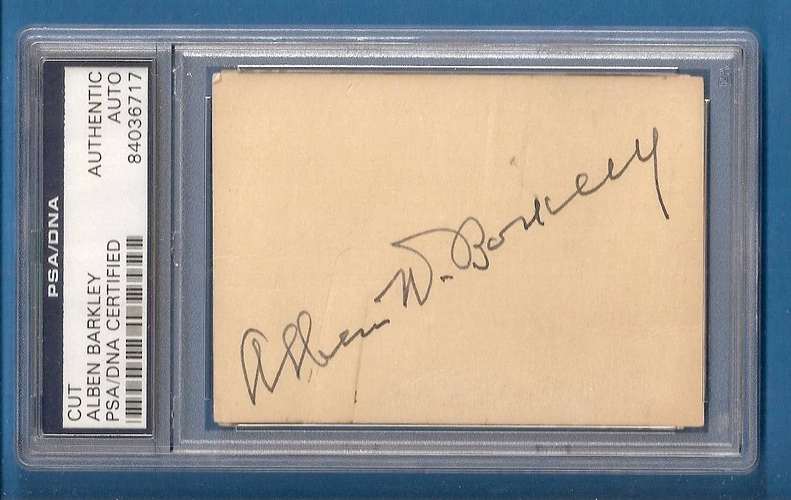 ALBEN BARKLEY 35TH VP VICE PRESIDENT TRUMAN SIGNED AUTO PSA/DNA SLABBED CUT COLLECTIBLE MEMORABILIA