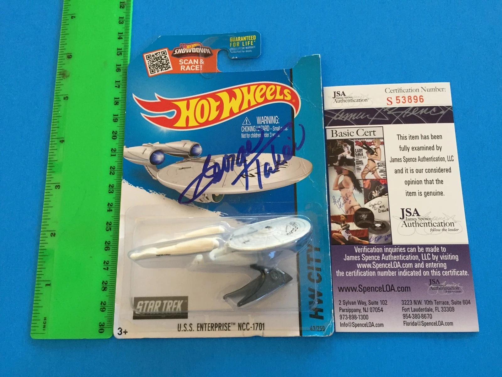 George Takei Star Trek USS Enterprise HOT WHEELS Signed Auto JSA Certified COA