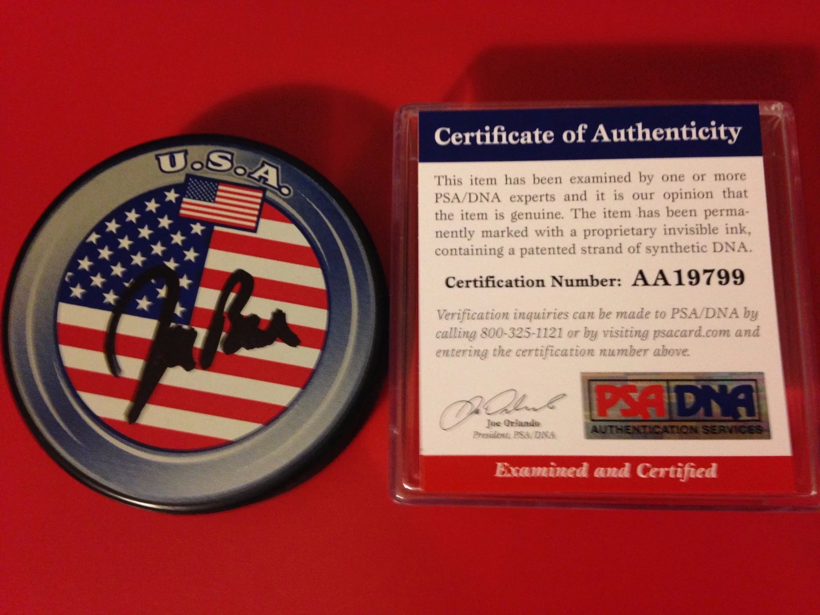 Jed Bush President 2016 Election Signed Auto Puck Holder PSA/DNA COA