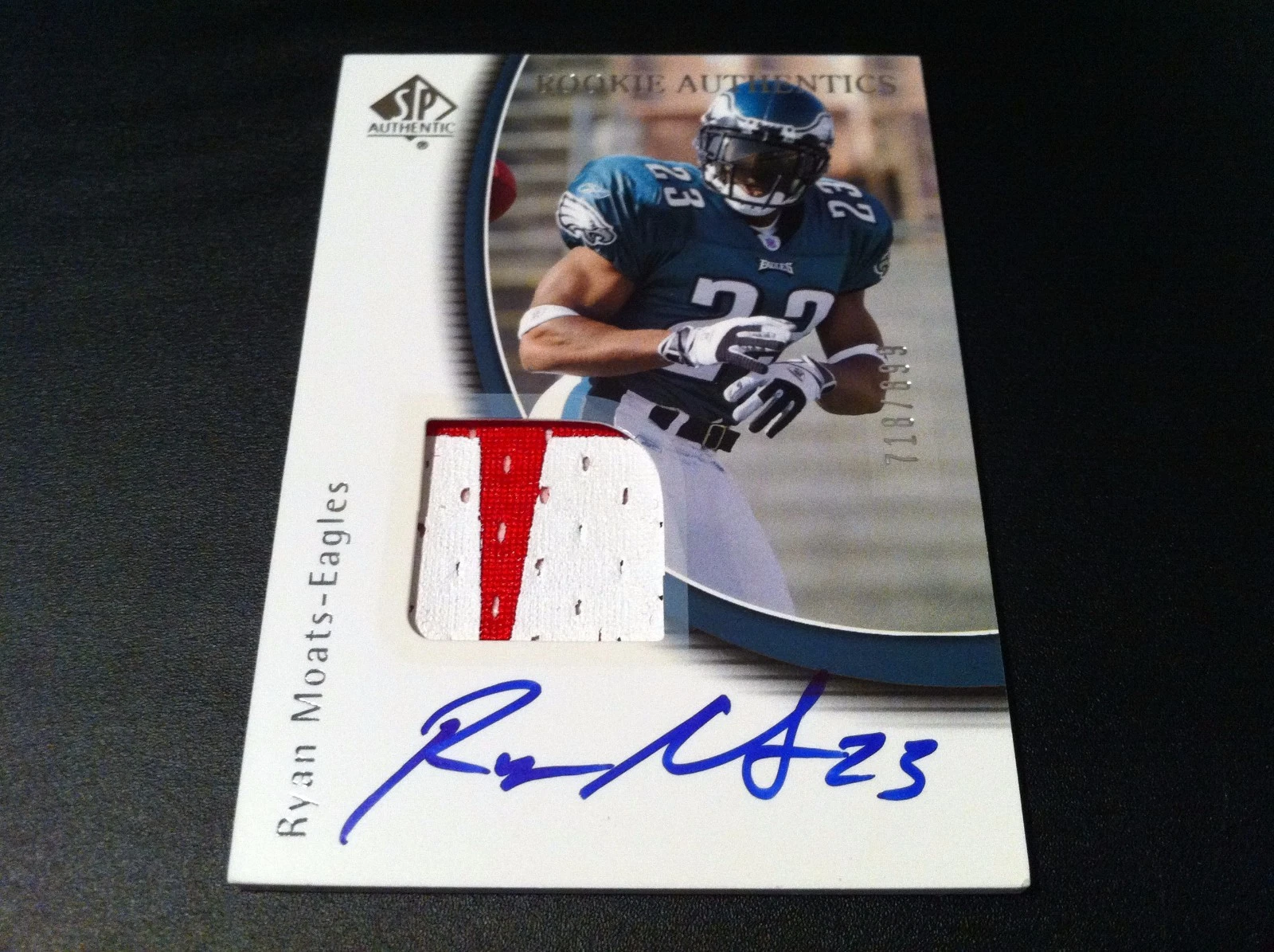 Ryan Moats 2005 SP Authentic Rookie 2-CLR Patch Jersey Auto /899