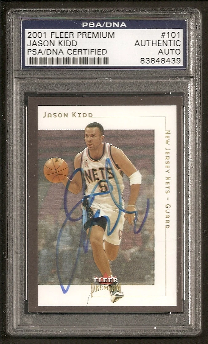 Jason Kidd HOF 2001 Fleer Premium Signed Auto PSA/DNA ENCAPSULATED