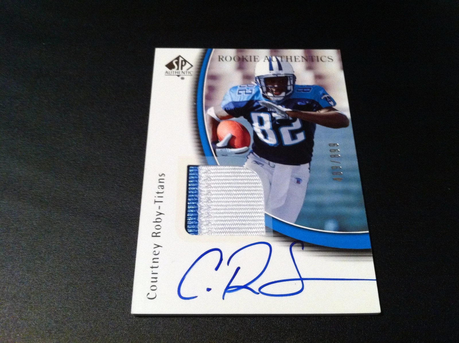 Courtney Roby 2005 SP Authentic Rookie 2-CLR Patch Jersey Auto /899