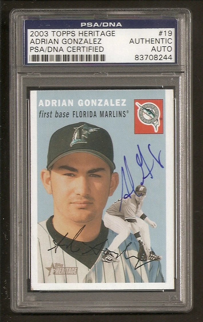 Adrian Gonzalez 2003 Topps Heritage Signed Auto PSA/DNA ENCAPSULATED