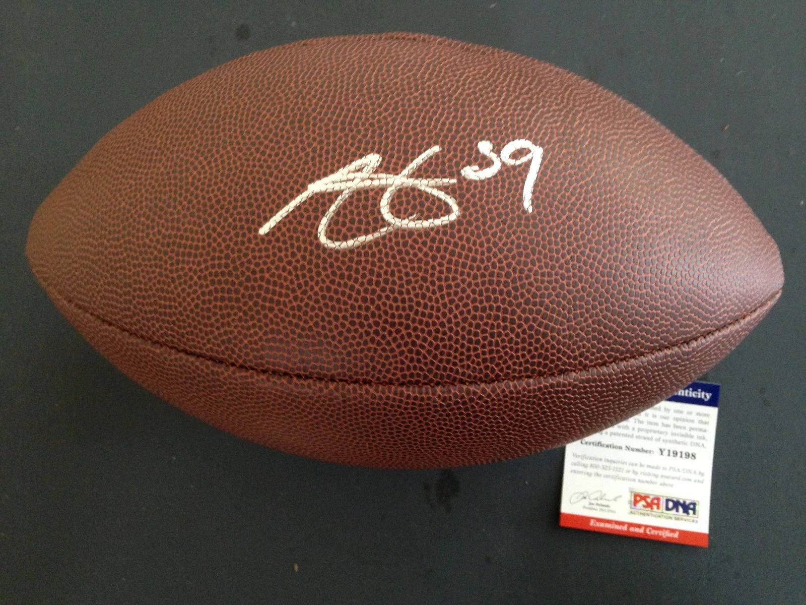 Aaron Lynch 49ers Signed Auto Official size Football Wilson Ball PSA/DNA COA