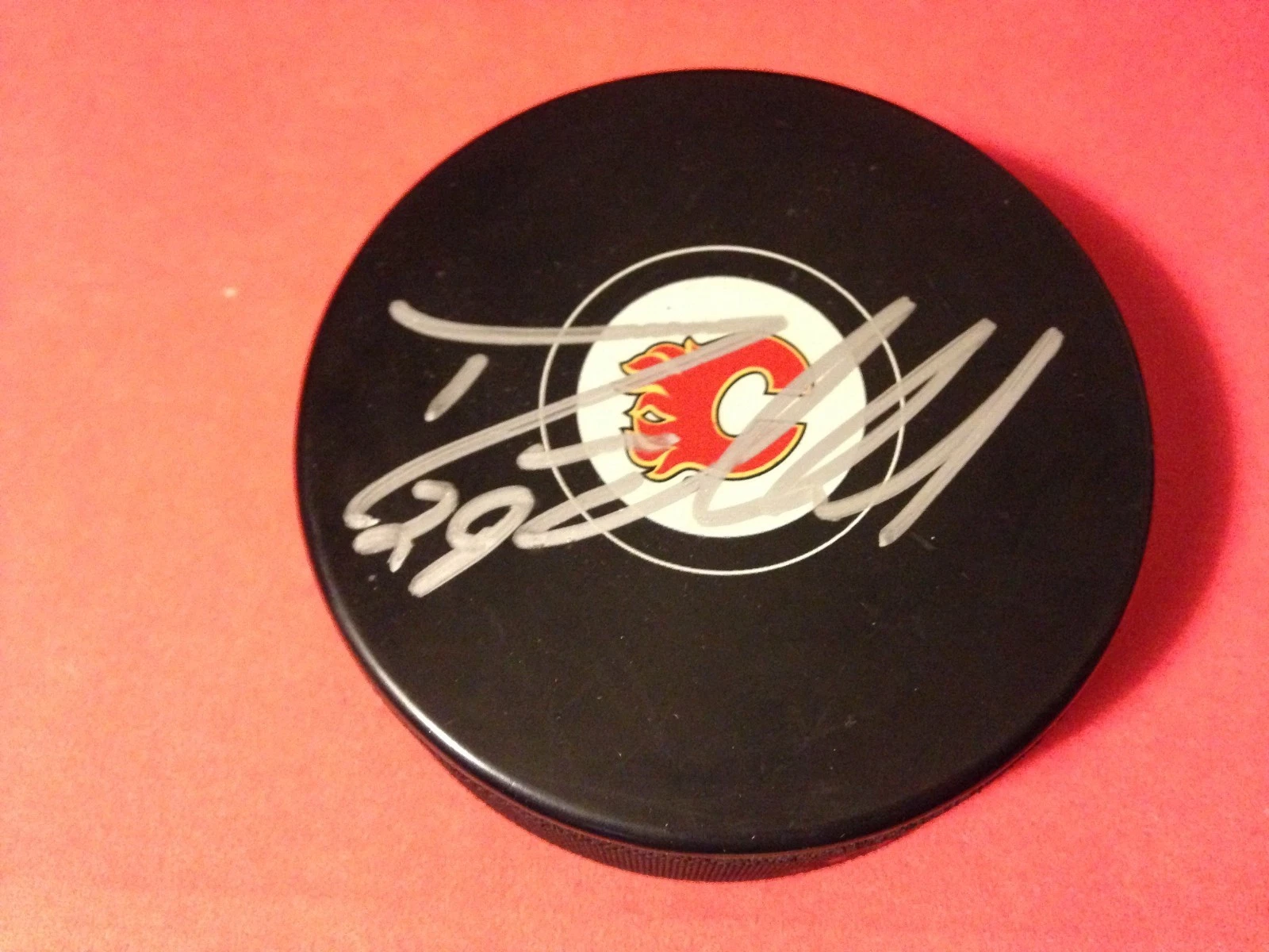 Deryk Engelland Calgary Flames Signed Auto Hockey Puck