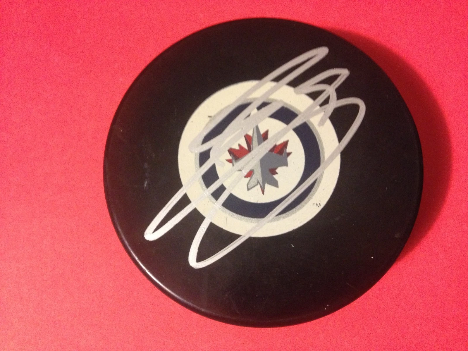 Evander Kane Jets Signed Puck w/ Holder